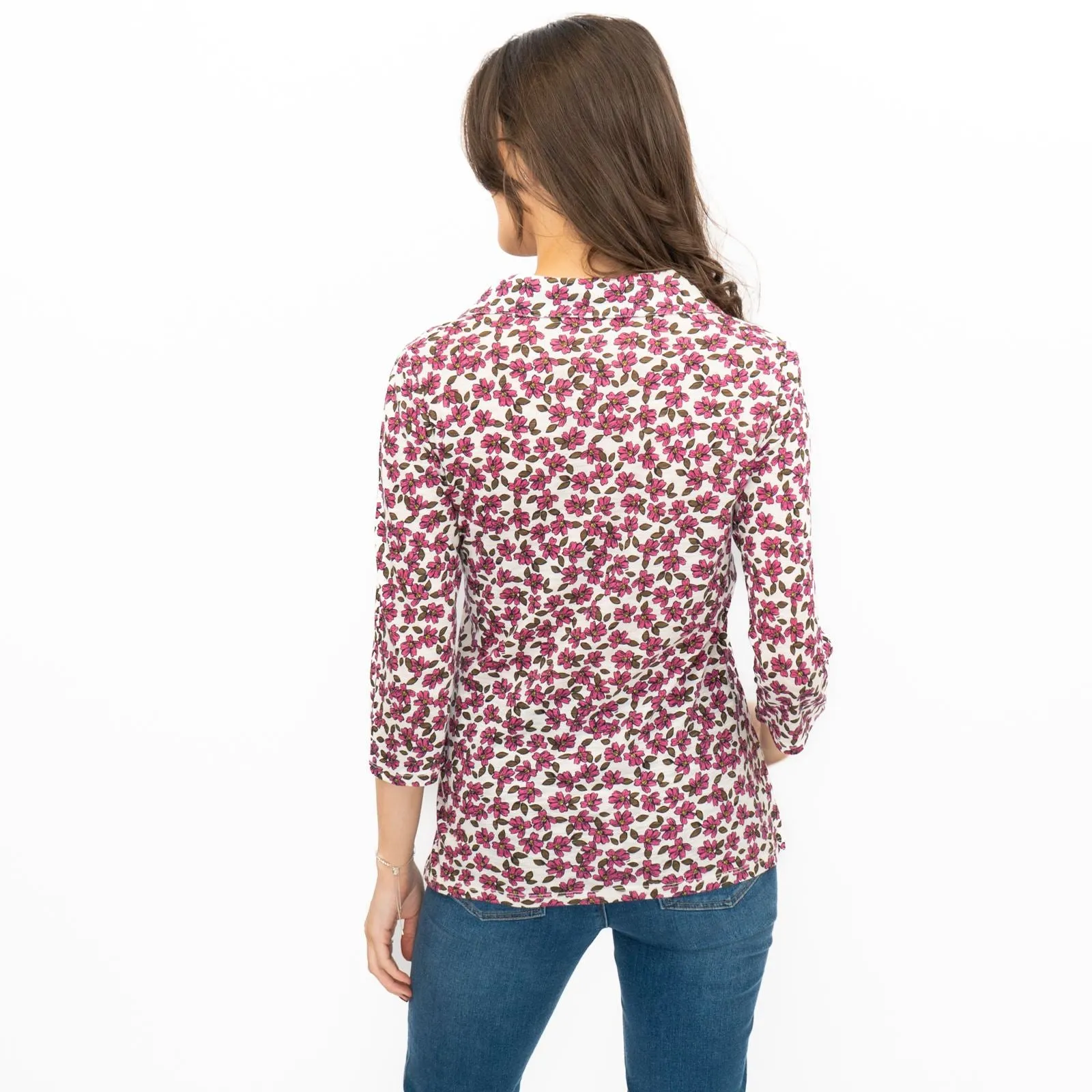 Seasalt Pink Wavecrest Blouse 3/4 Sleeve Tops