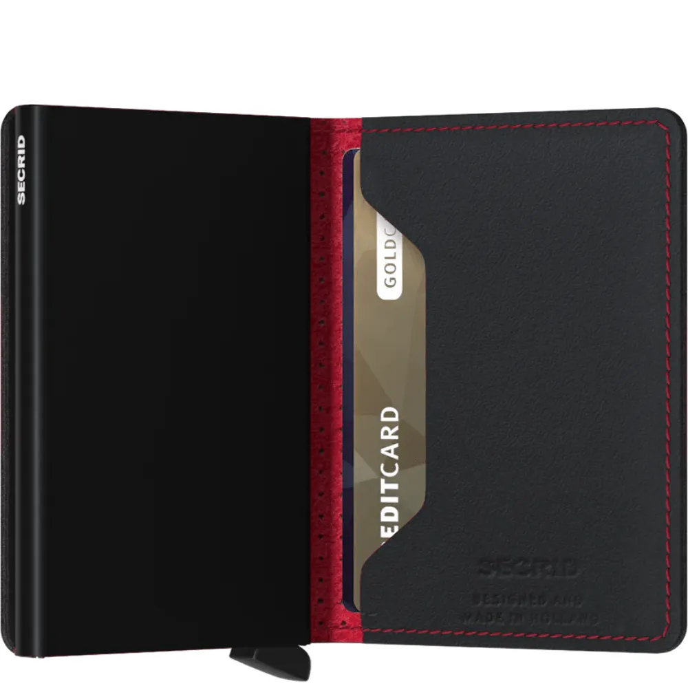 Secrid Slim Wallet- Perforated Black-Red