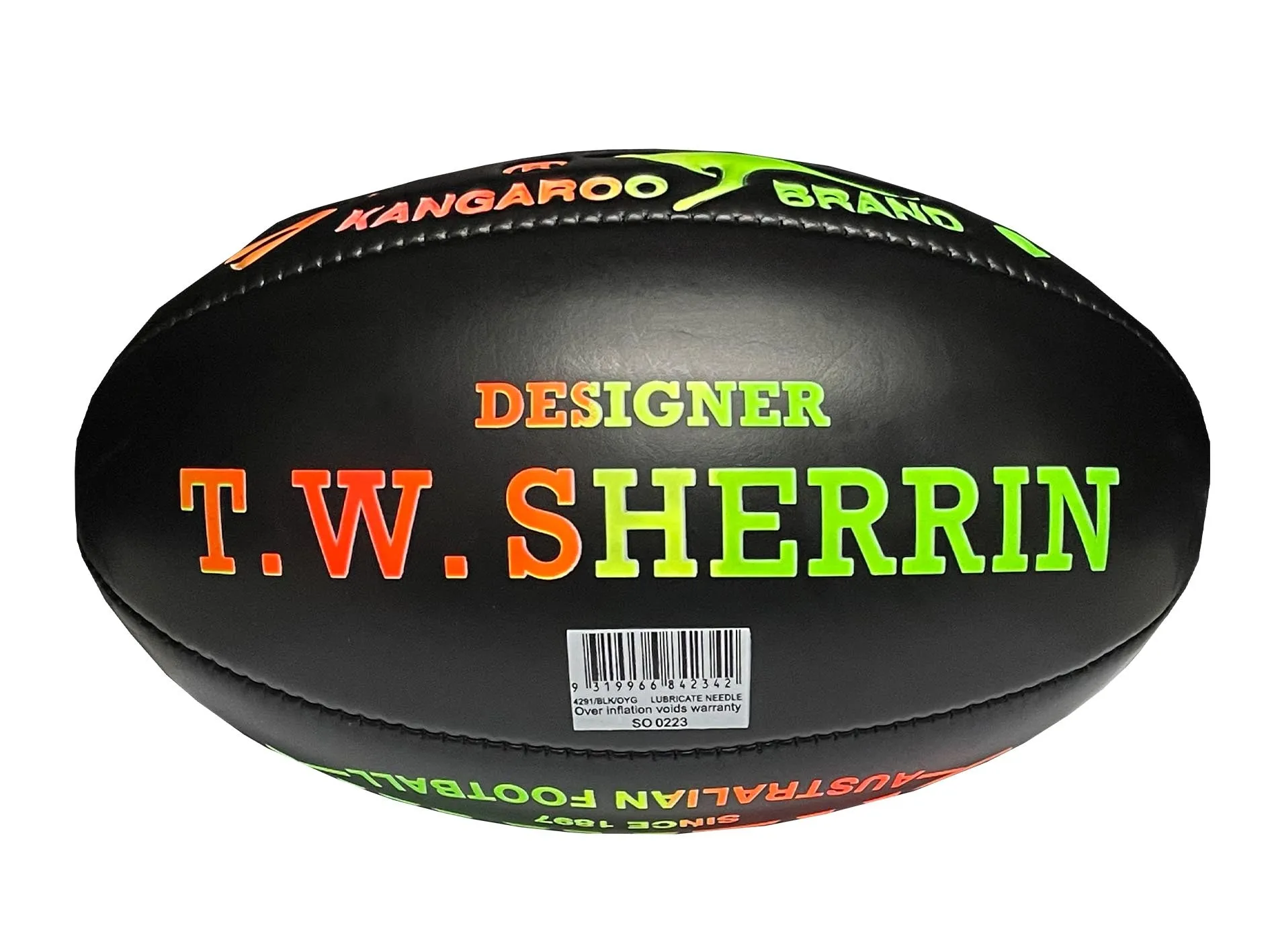 Sherrin Super Touch Fluro Football Size 3 <br> 4291/BLK/OYG