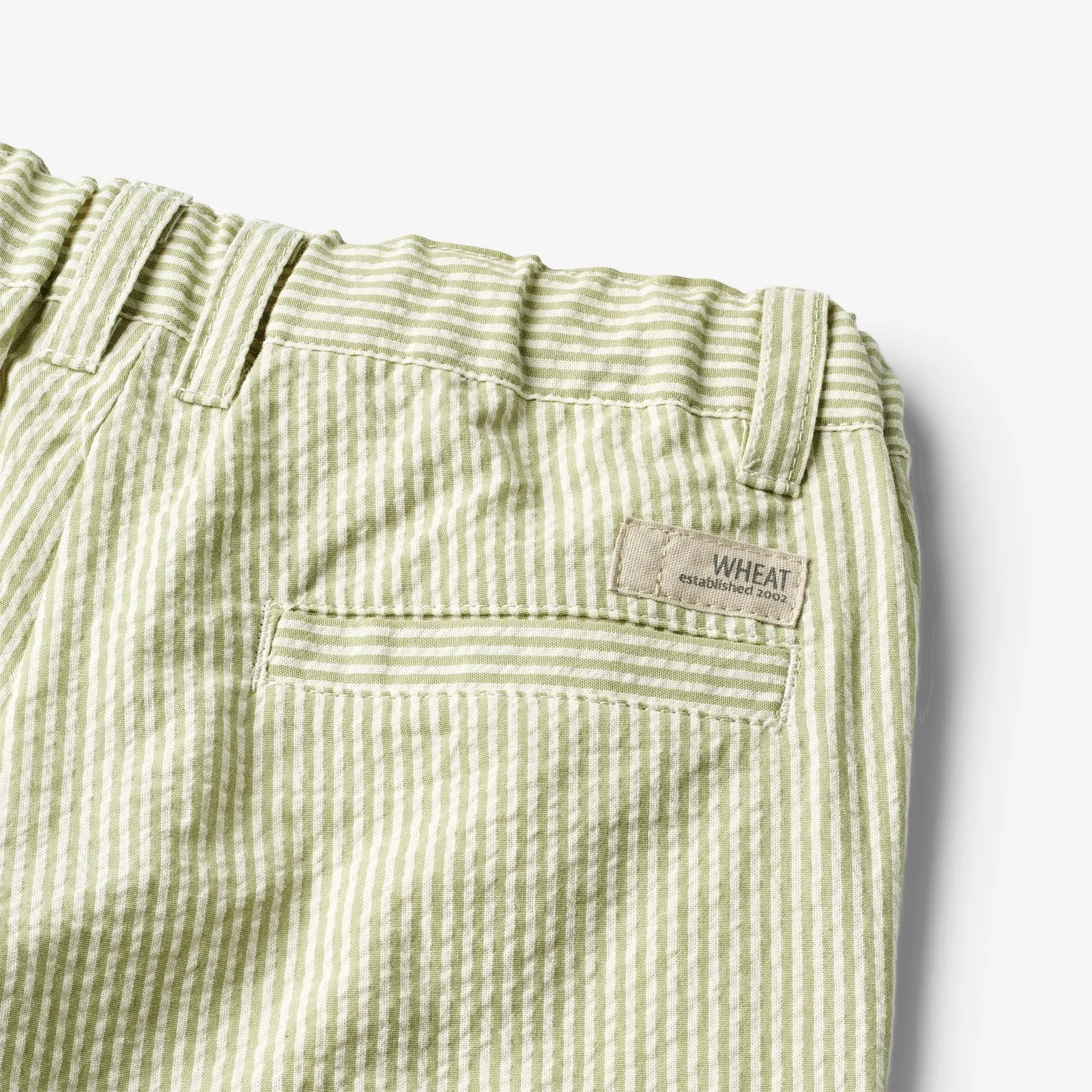 Shorts Elvig - green stripe Wheat