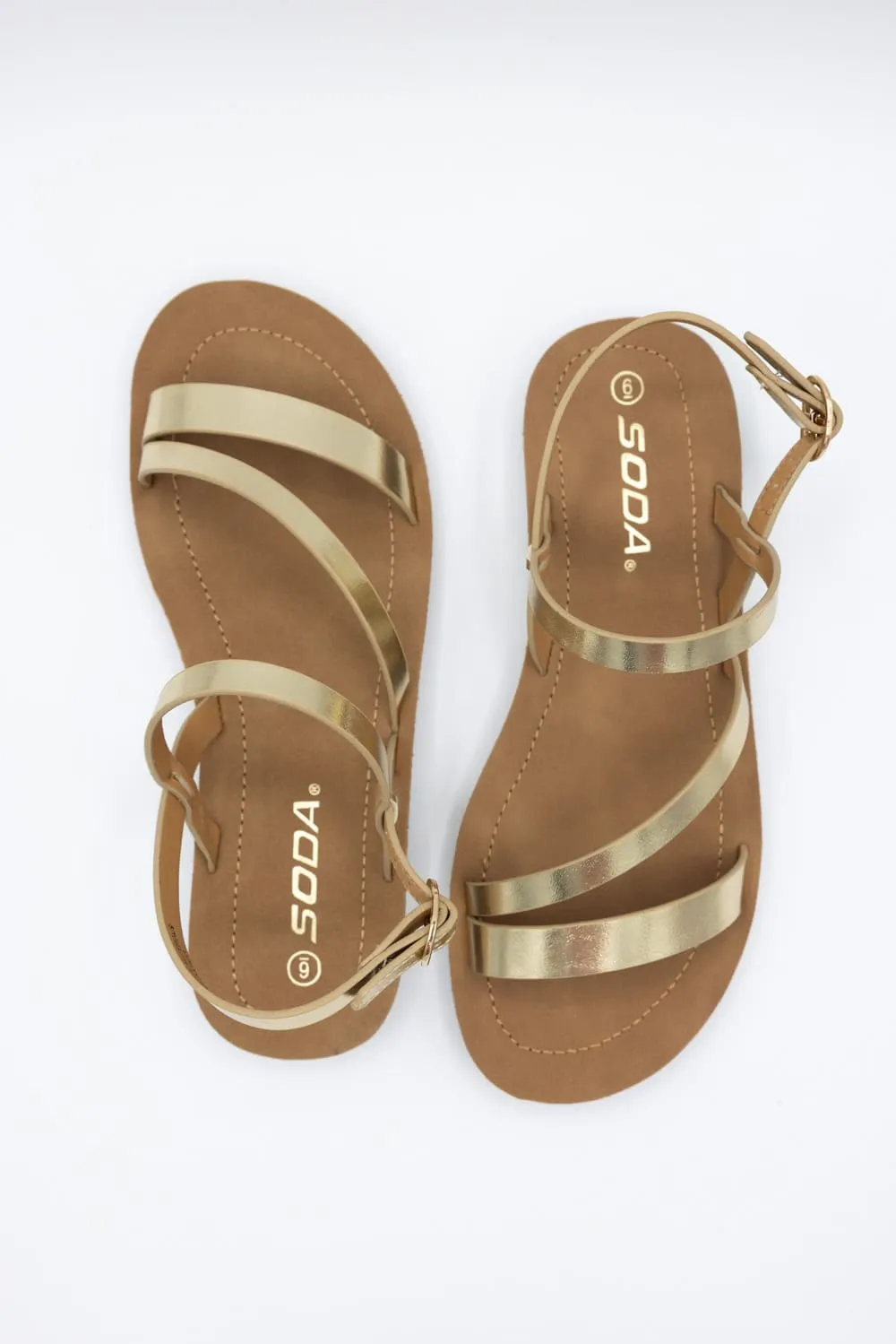 Soda Enfold Sandals for Women in Gold | ENFOLD-S GOLD