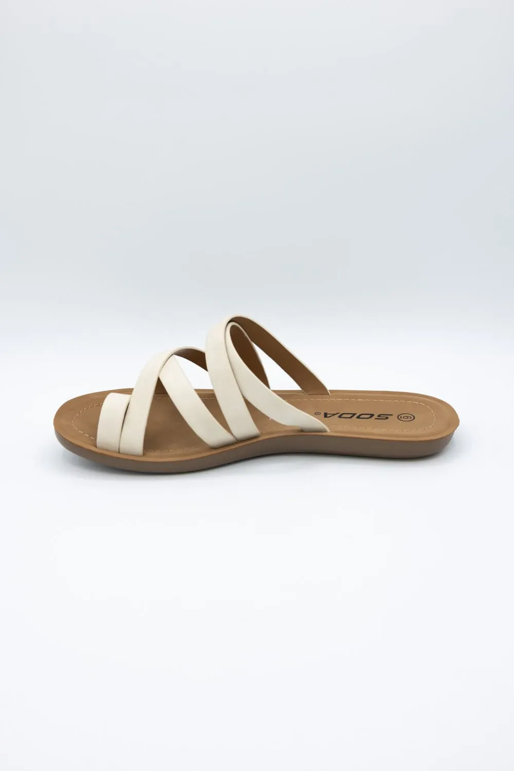 Soda Isabel Strappy Toe Sandals for Women in Beige | ISABEL-S BEIGE