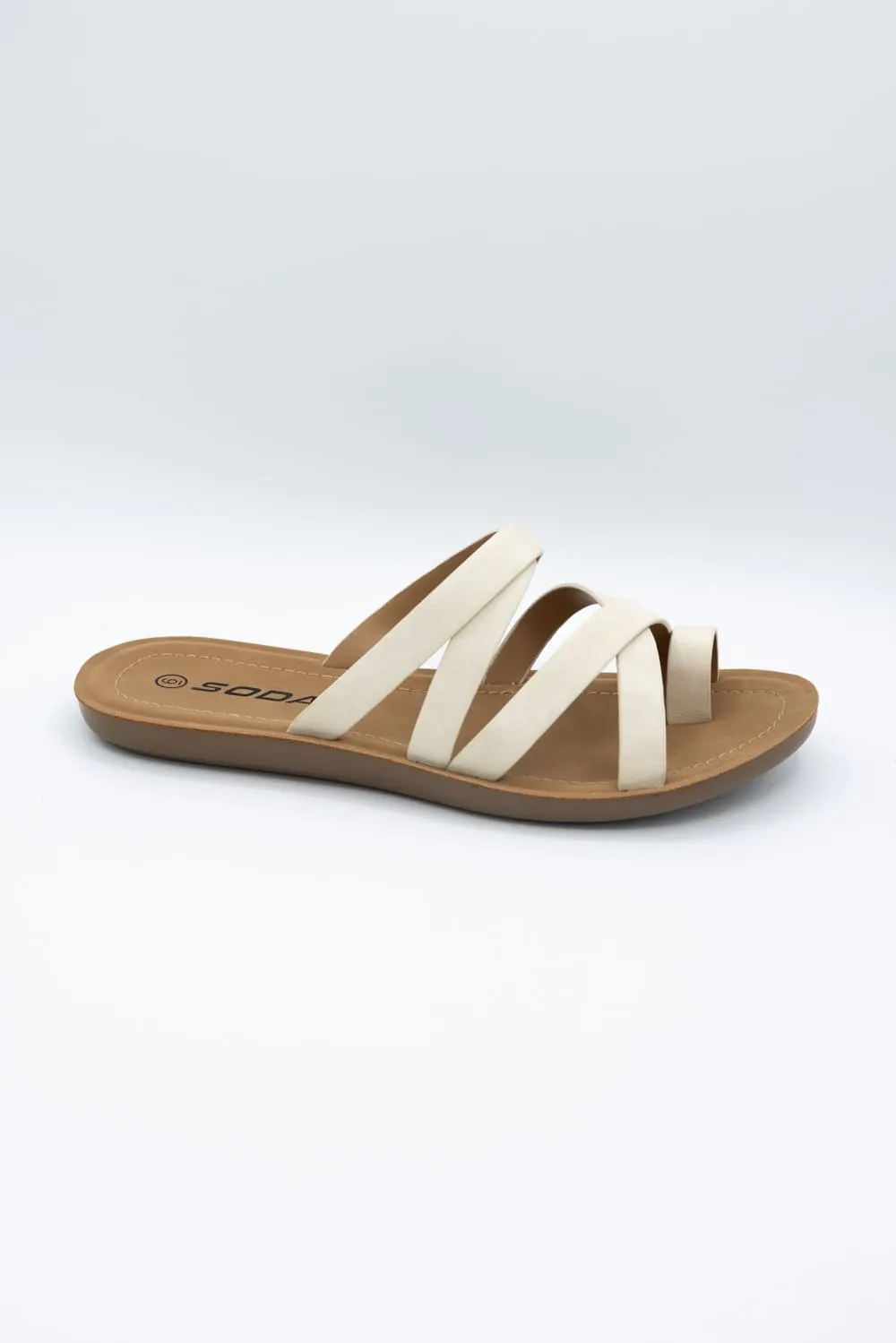 Soda Isabel Strappy Toe Sandals for Women in Beige | ISABEL-S BEIGE