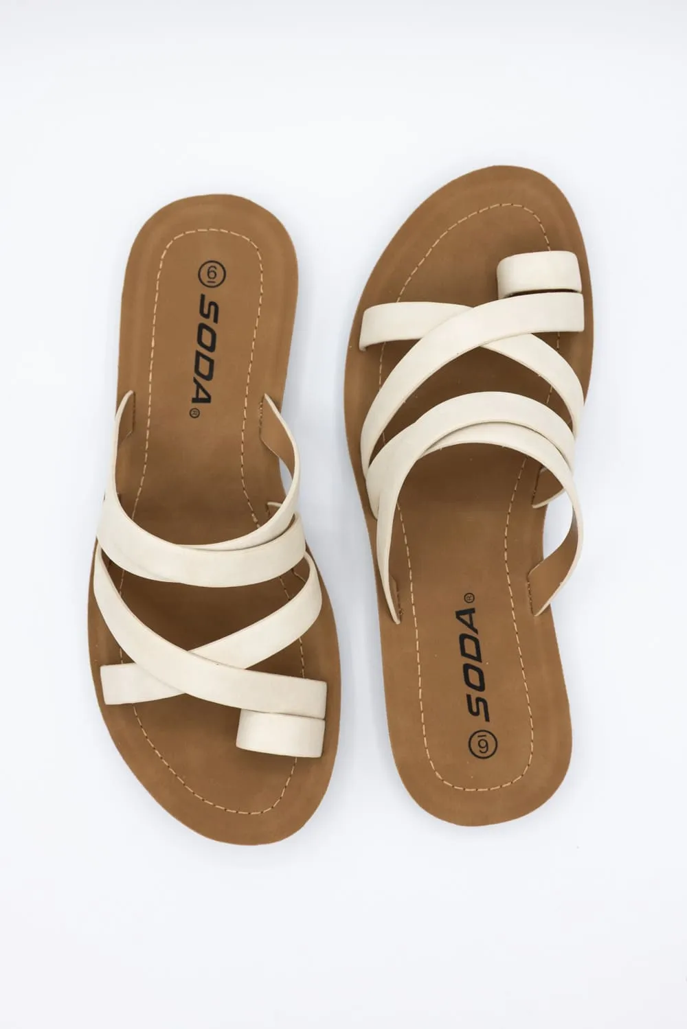 Soda Isabel Strappy Toe Sandals for Women in Beige | ISABEL-S BEIGE