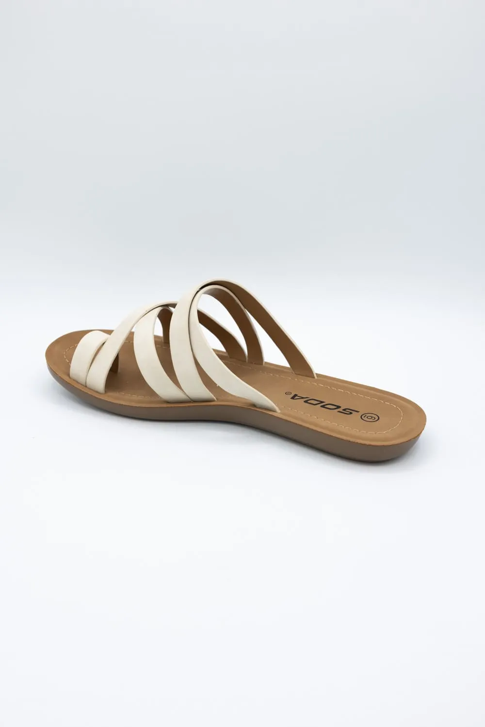 Soda Isabel Strappy Toe Sandals for Women in Beige | ISABEL-S BEIGE