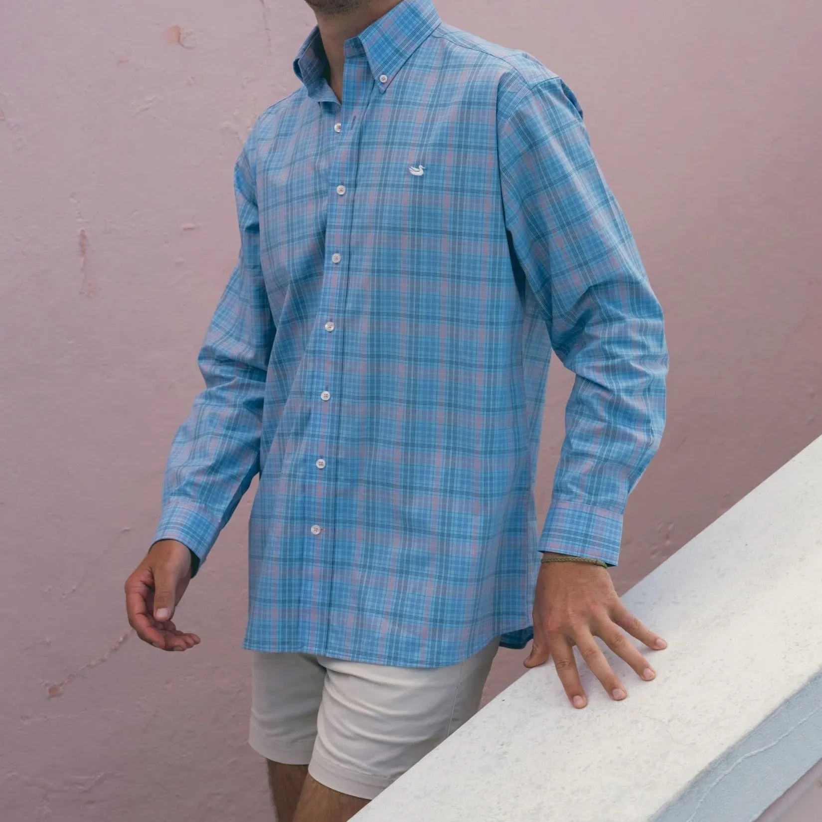 Southern Marsh 21 Aiken Windowpane Wrinkle Free Dress Shirt