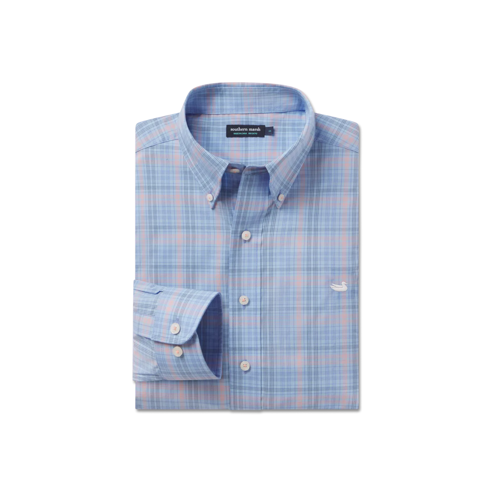 Southern Marsh 21 Aiken Windowpane Wrinkle Free Dress Shirt