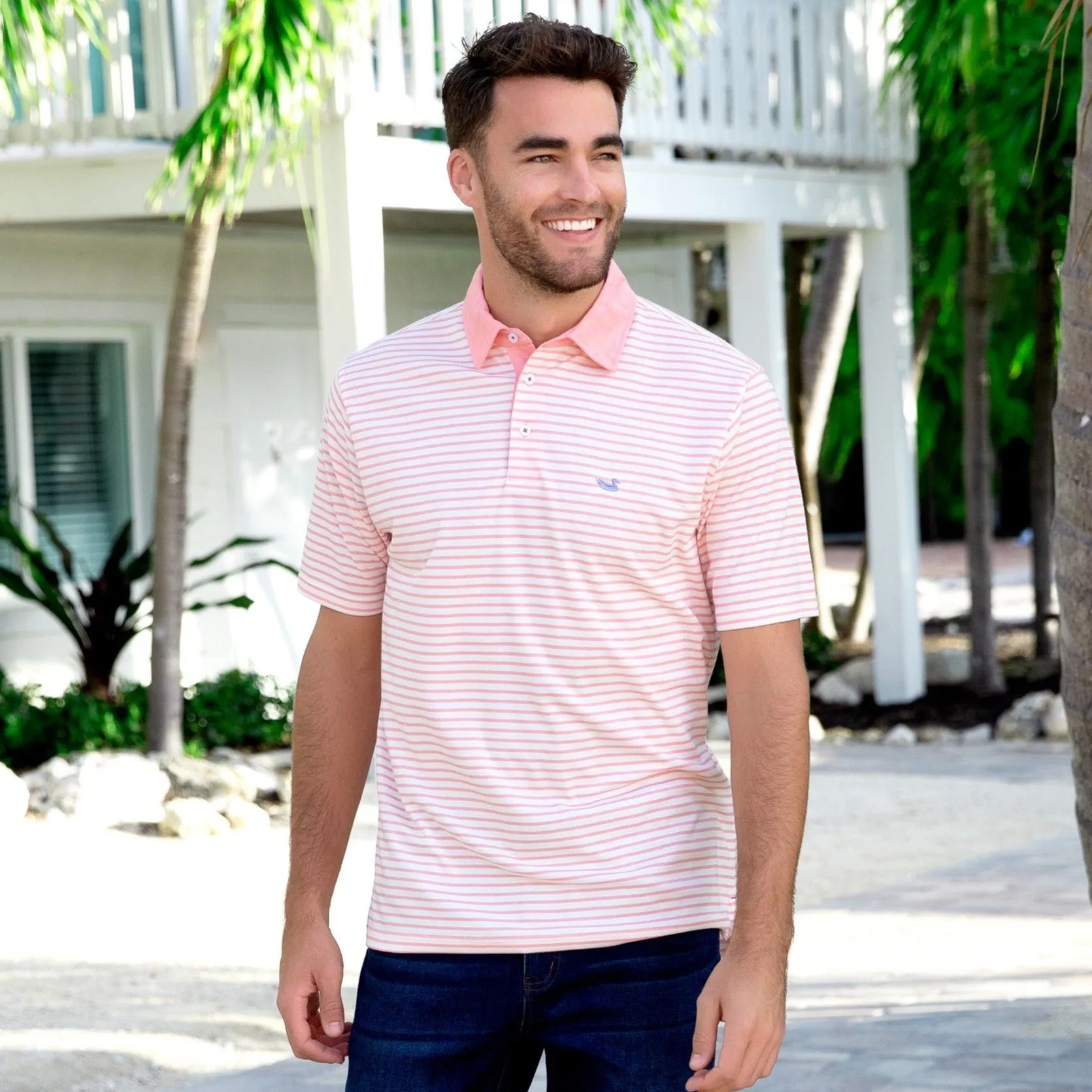 Southern Marsh 21 Albany Flats Stripe Polo