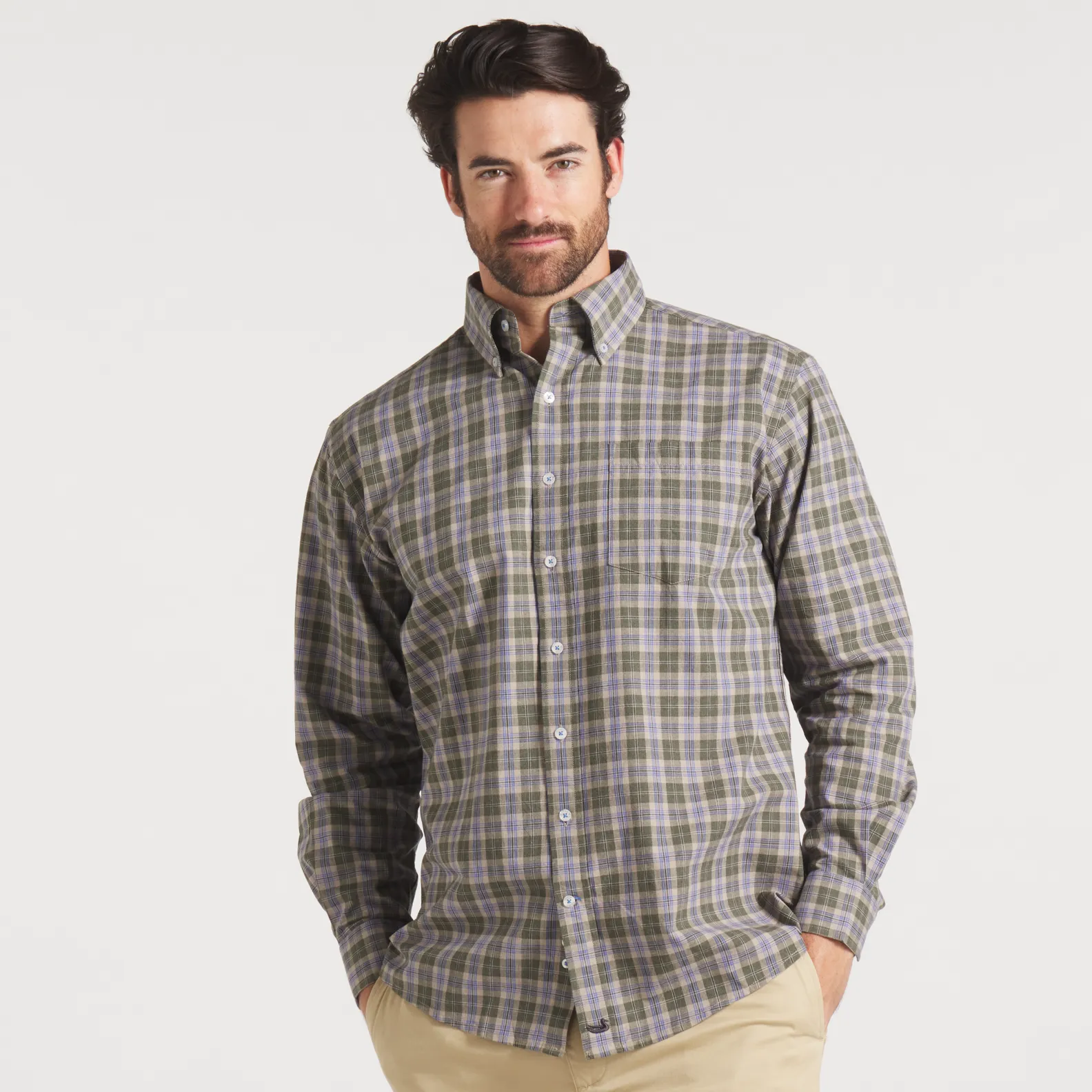 Southern Marsh 21 Bandera Washed Plaid Dress Shirt