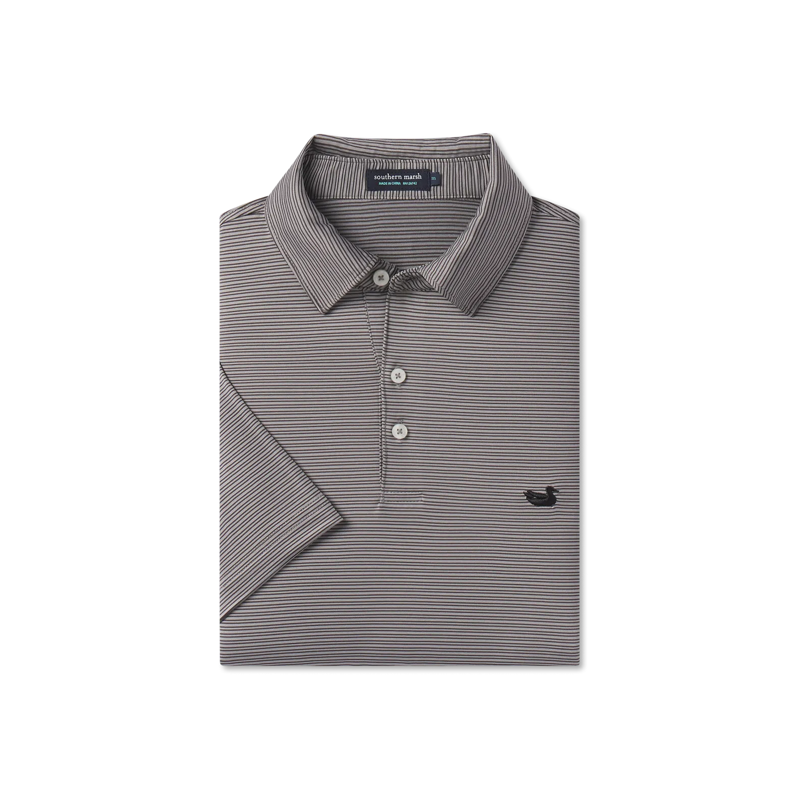 Southern Marsh 21 Bermuda Performance Polo - Clearwater Stripe