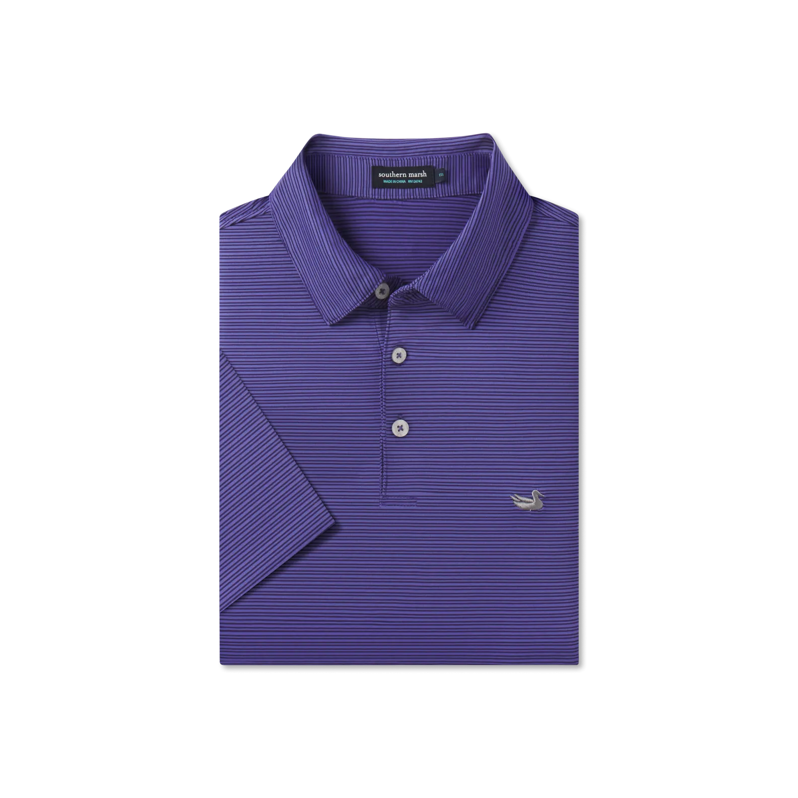 Southern Marsh 21 Bermuda Performance Polo - Clearwater Stripe