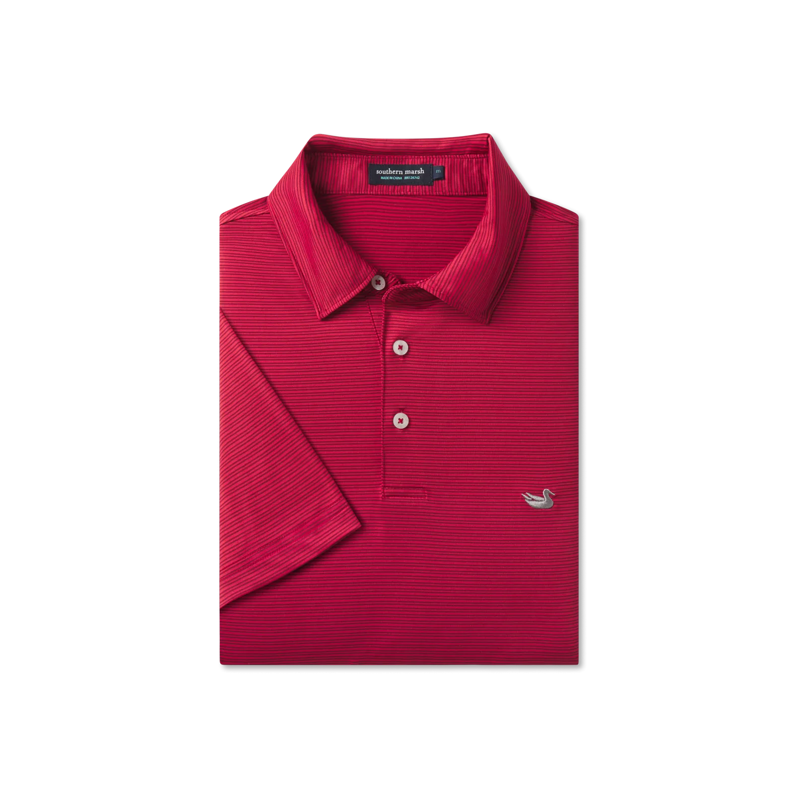 Southern Marsh 21 Bermuda Performance Polo - Clearwater Stripe