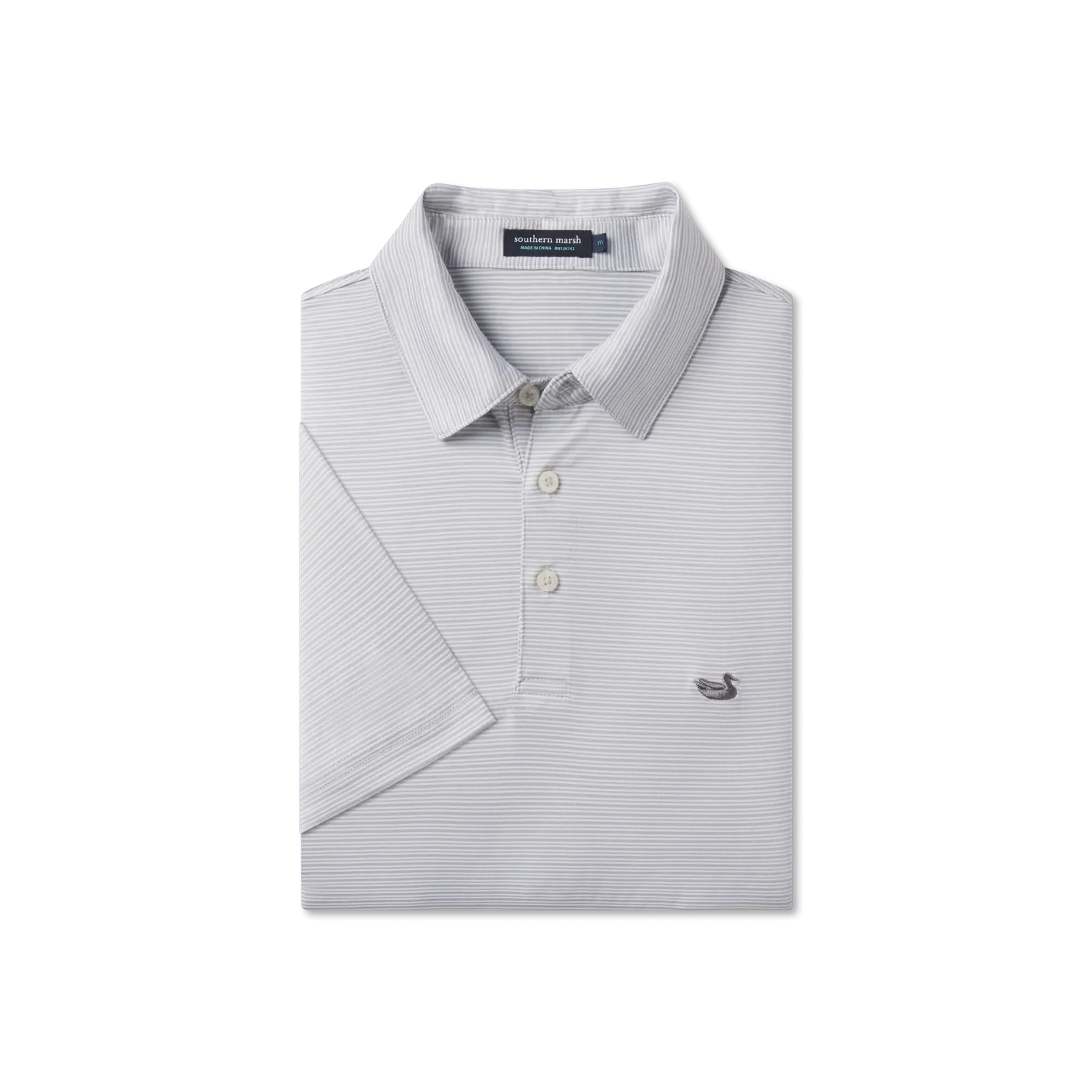 Southern Marsh 21 Bermuda Performance Polo - Clearwater Stripe