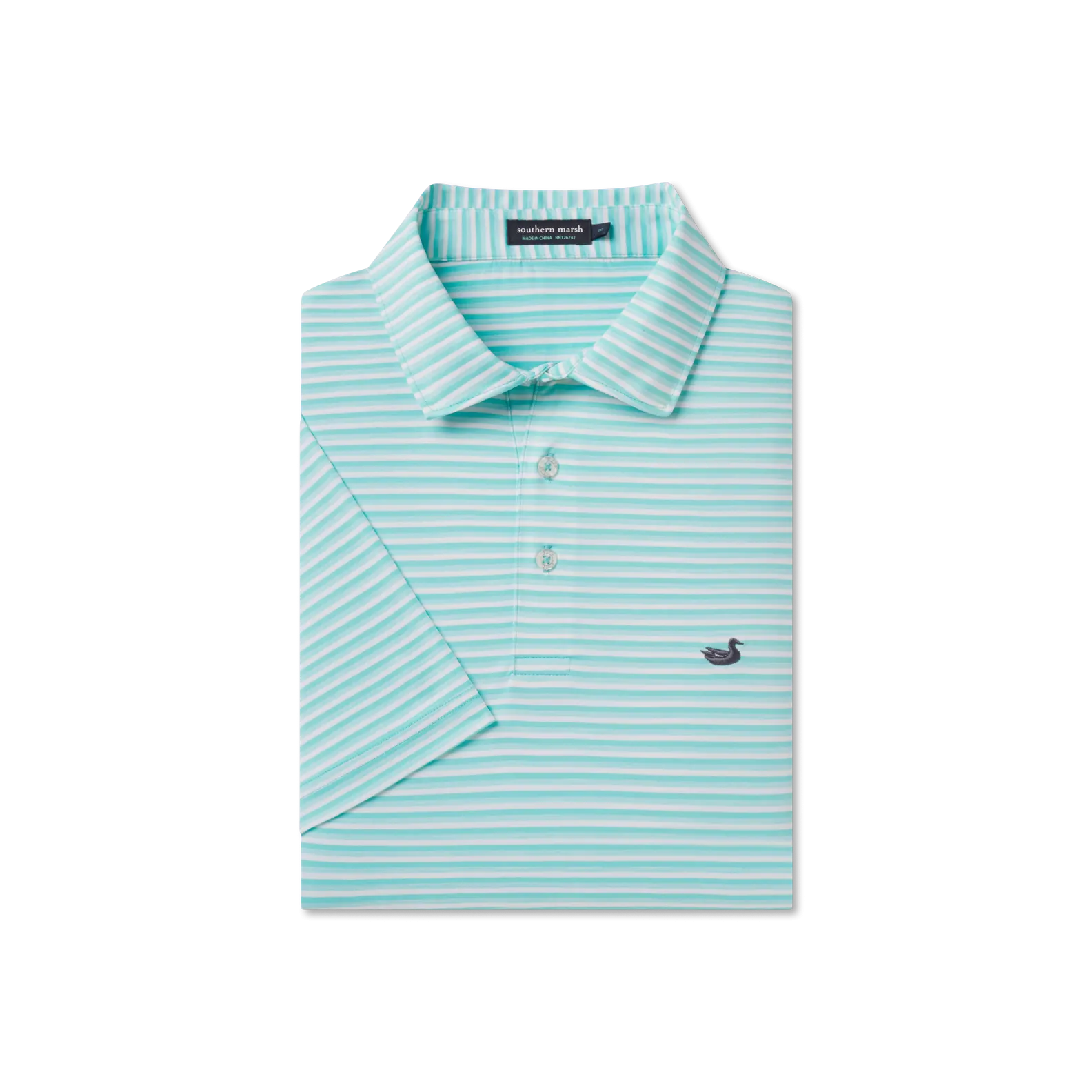 Southern Marsh 21 Bermuda Performance Polo - Domingo Stripe