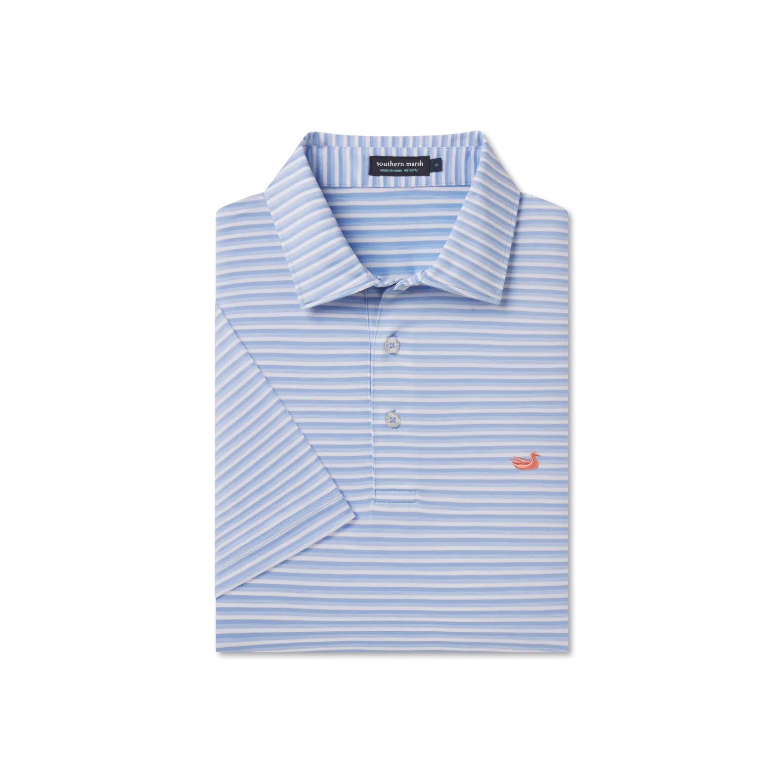 Southern Marsh 21 Bermuda Performance Polo - Domingo Stripe