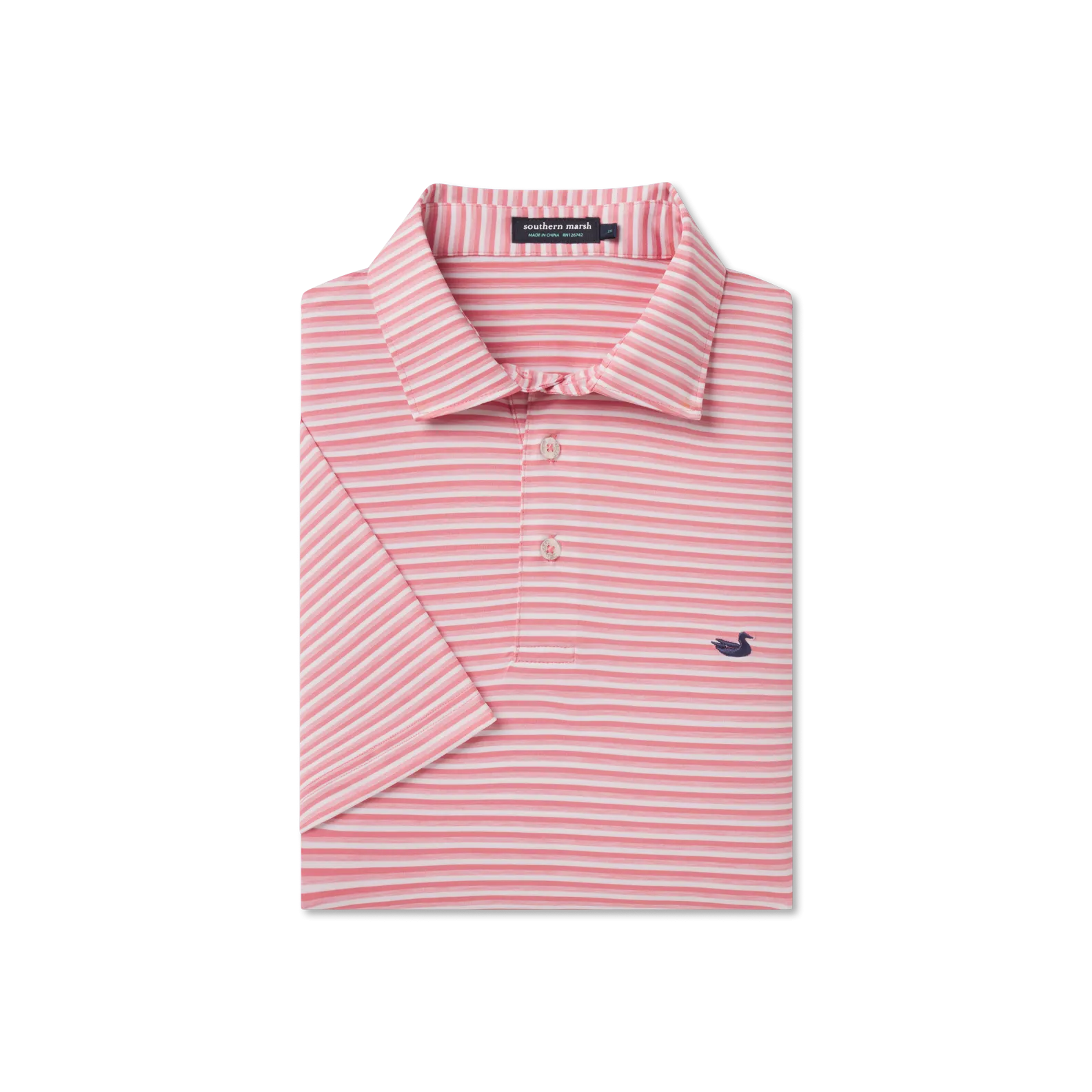 Southern Marsh 21 Bermuda Performance Polo - Domingo Stripe