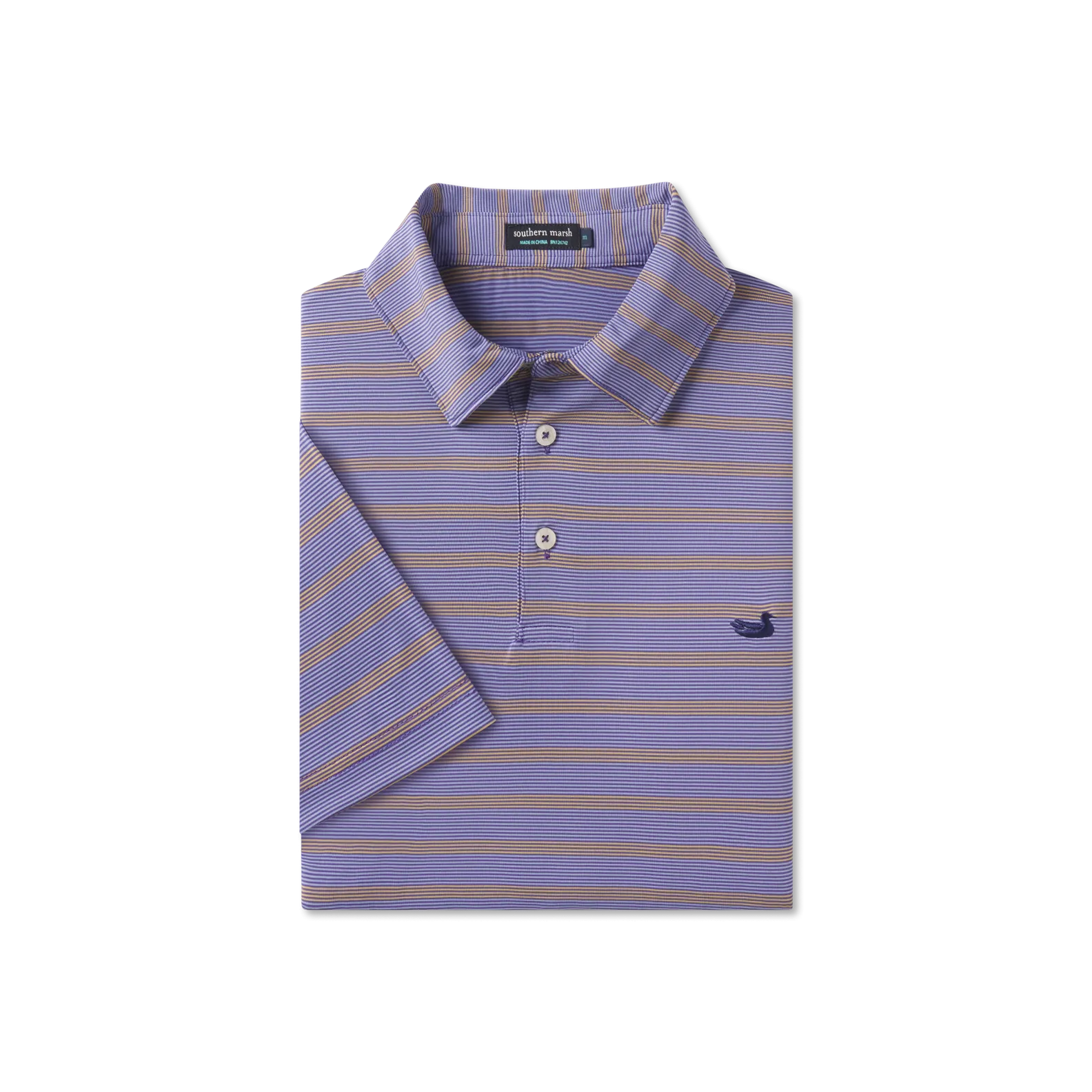 Southern Marsh 21 Bermuda Performance Polo - Panama Stripe