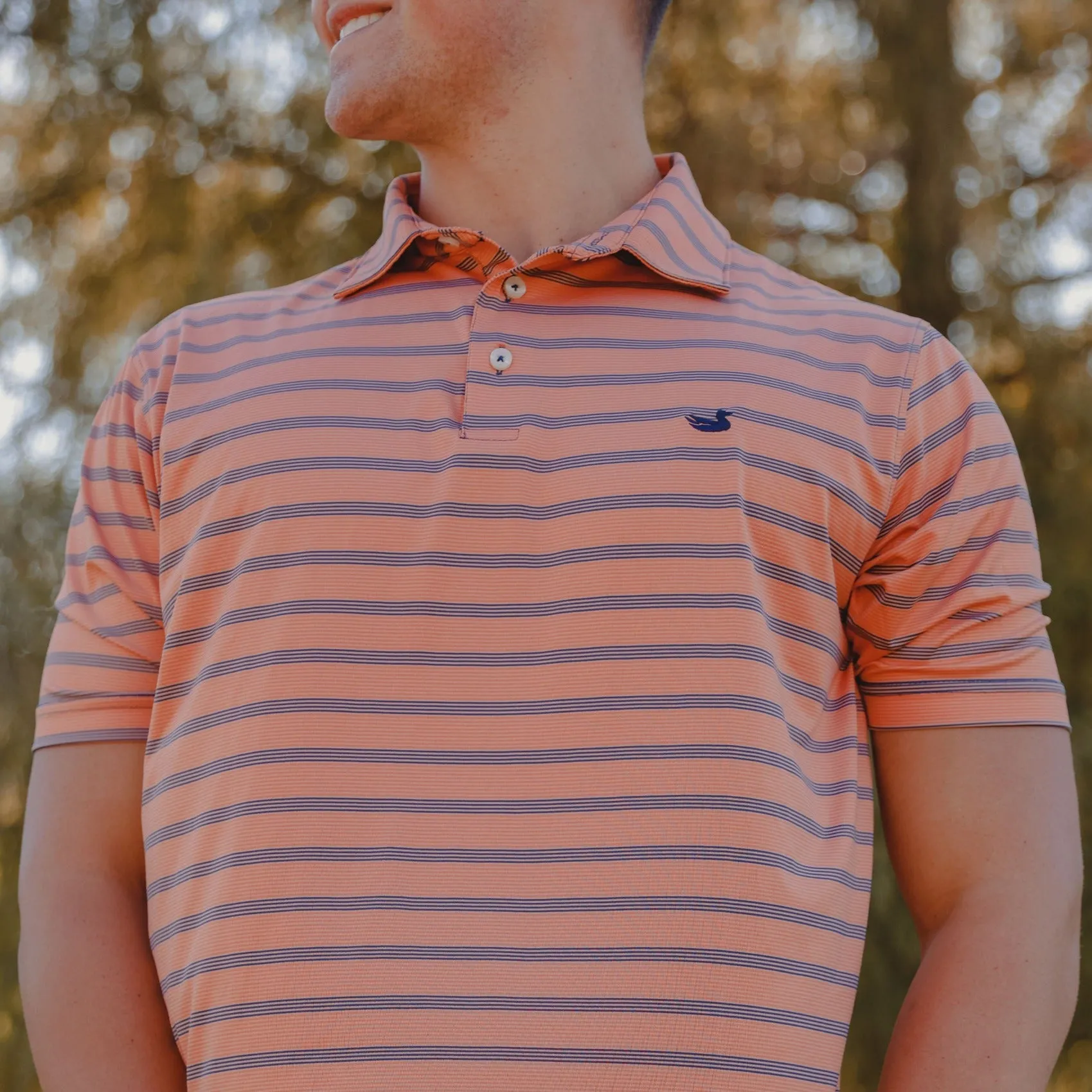 Southern Marsh 21 Bermuda Performance Polo - Panama Stripe