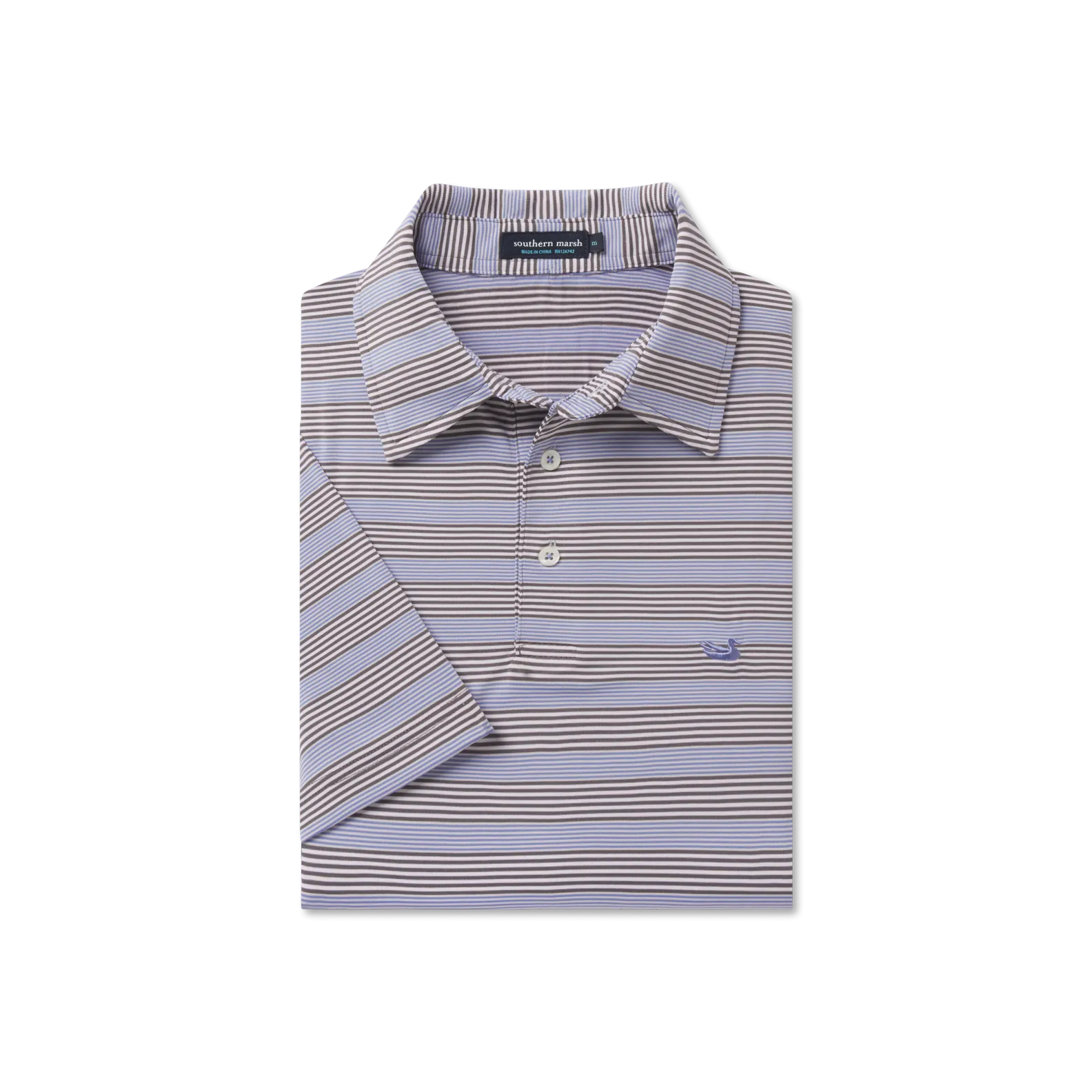 Southern Marsh 21 Bermuda Performance Polo - Pensacola Stripe
