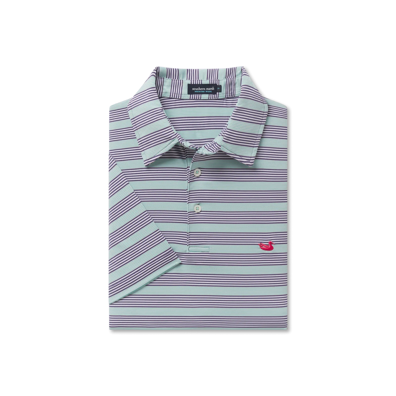 Southern Marsh 21 Bermuda Performance Polo - Pensacola Stripe