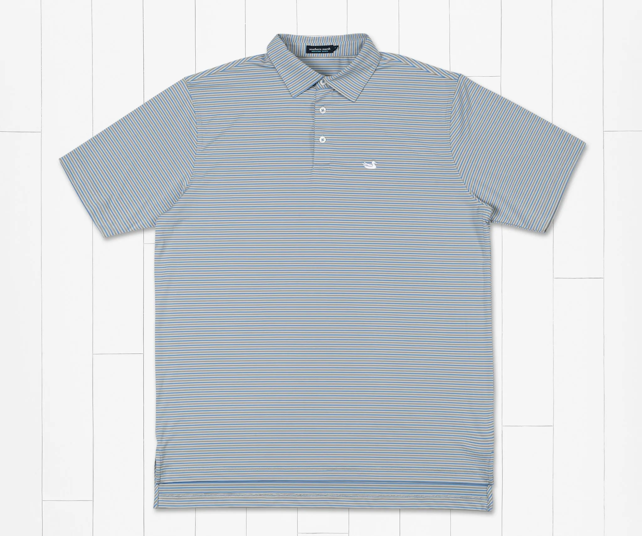 Southern Marsh 21 Bermuda Performance Polo - Sumter Stripe