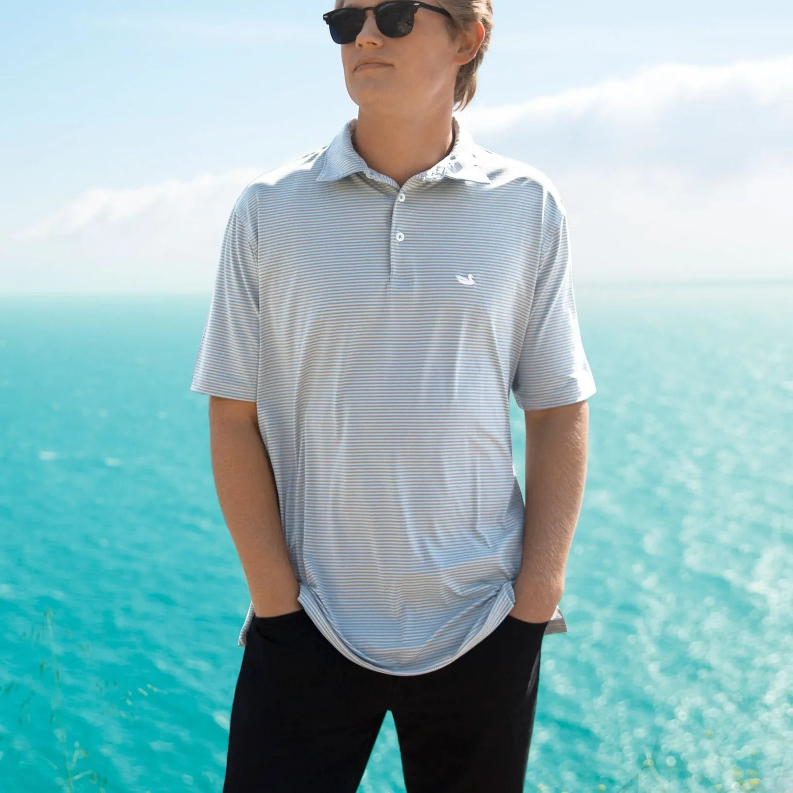 Southern Marsh 21 Bermuda Performance Polo - Sumter Stripe