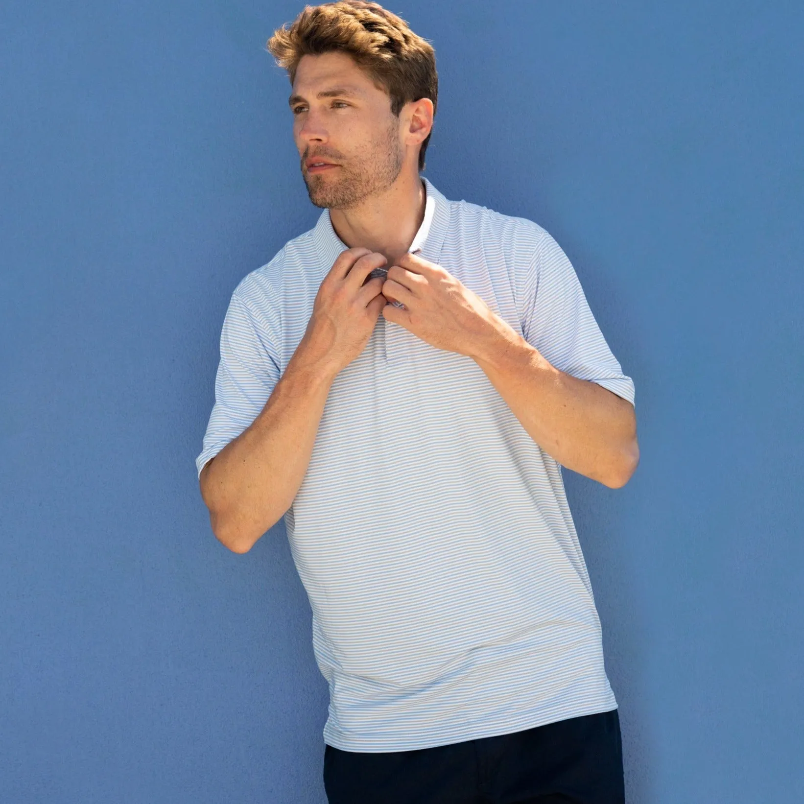 Southern Marsh 21 Bermuda Performance Polo - Sumter Stripe