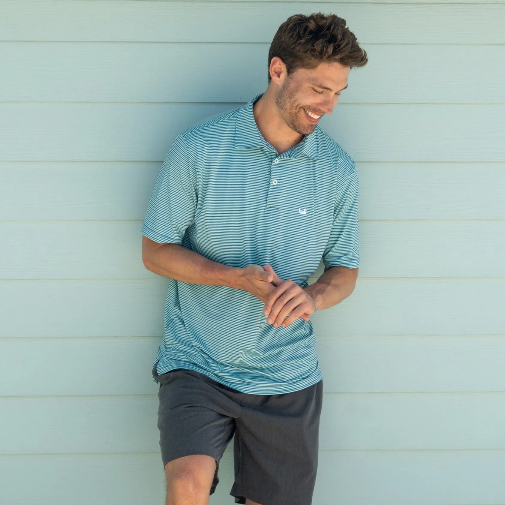 Southern Marsh 21 Bermuda Performance Polo - Sumter Stripe