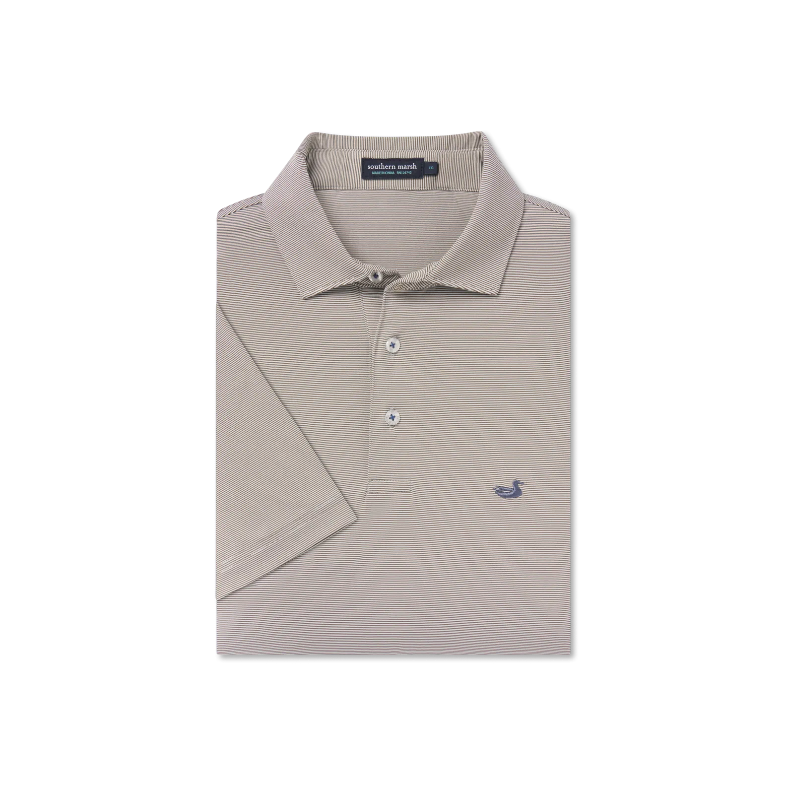 Southern Marsh 21 Bermuda Performance Polo - Wellington Stripe