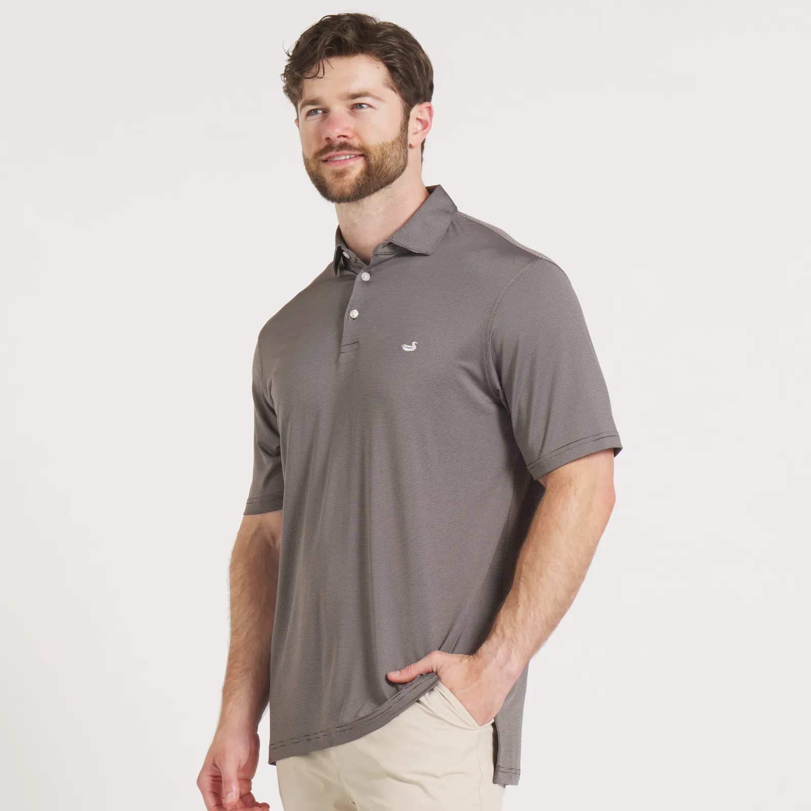Southern Marsh 21 Bermuda Performance Polo - Wellington Stripe
