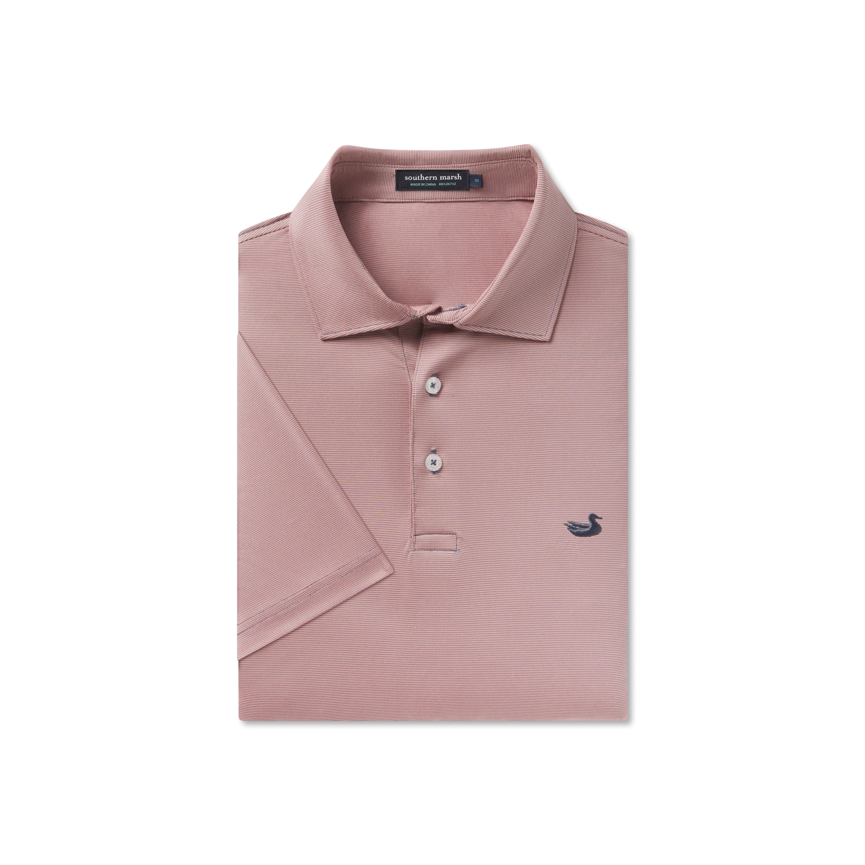 Southern Marsh 21 Bermuda Performance Polo - Wellington Stripe