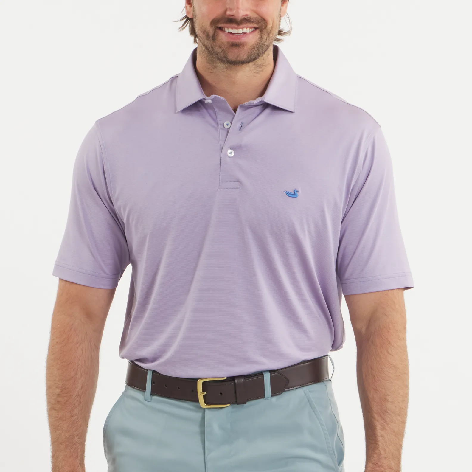 Southern Marsh 21 Bermuda Performance Polo - Wellington Stripe