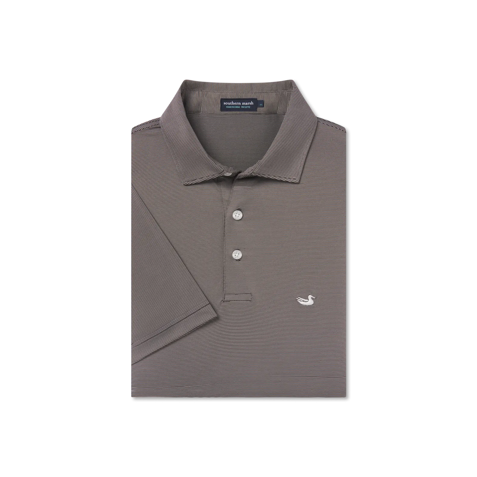 Southern Marsh 21 Bermuda Performance Polo - Wellington Stripe