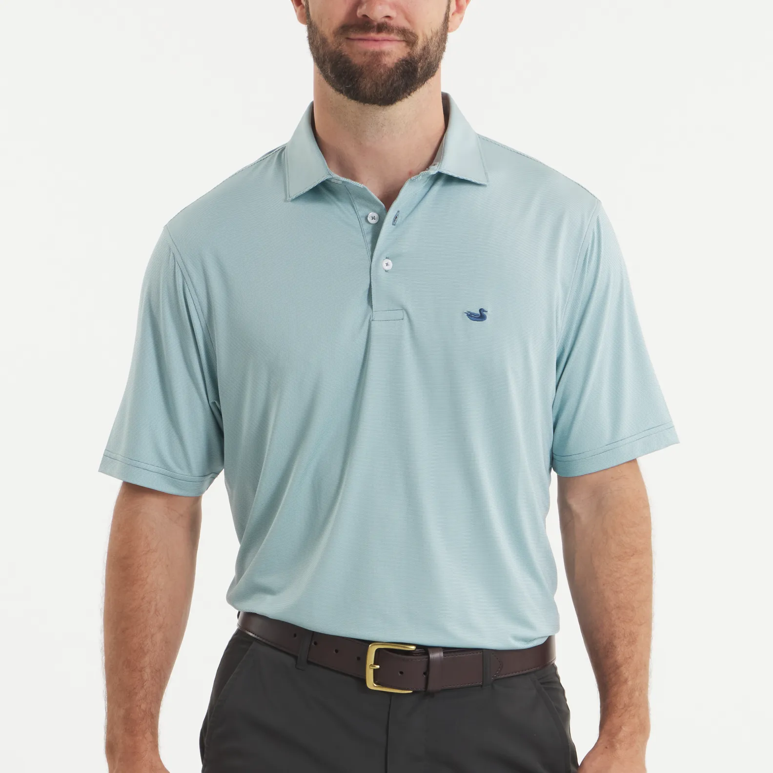 Southern Marsh 21 Bermuda Performance Polo - Wellington Stripe