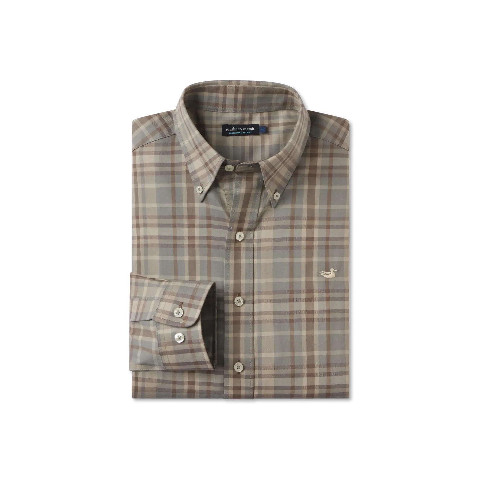 Southern Marsh 21 Blanco Plaid Dress Shirt