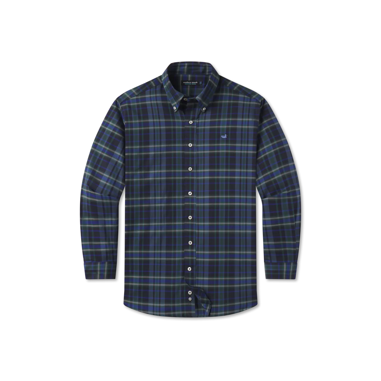 Southern Marsh 21 Blanco Plaid Dress Shirt