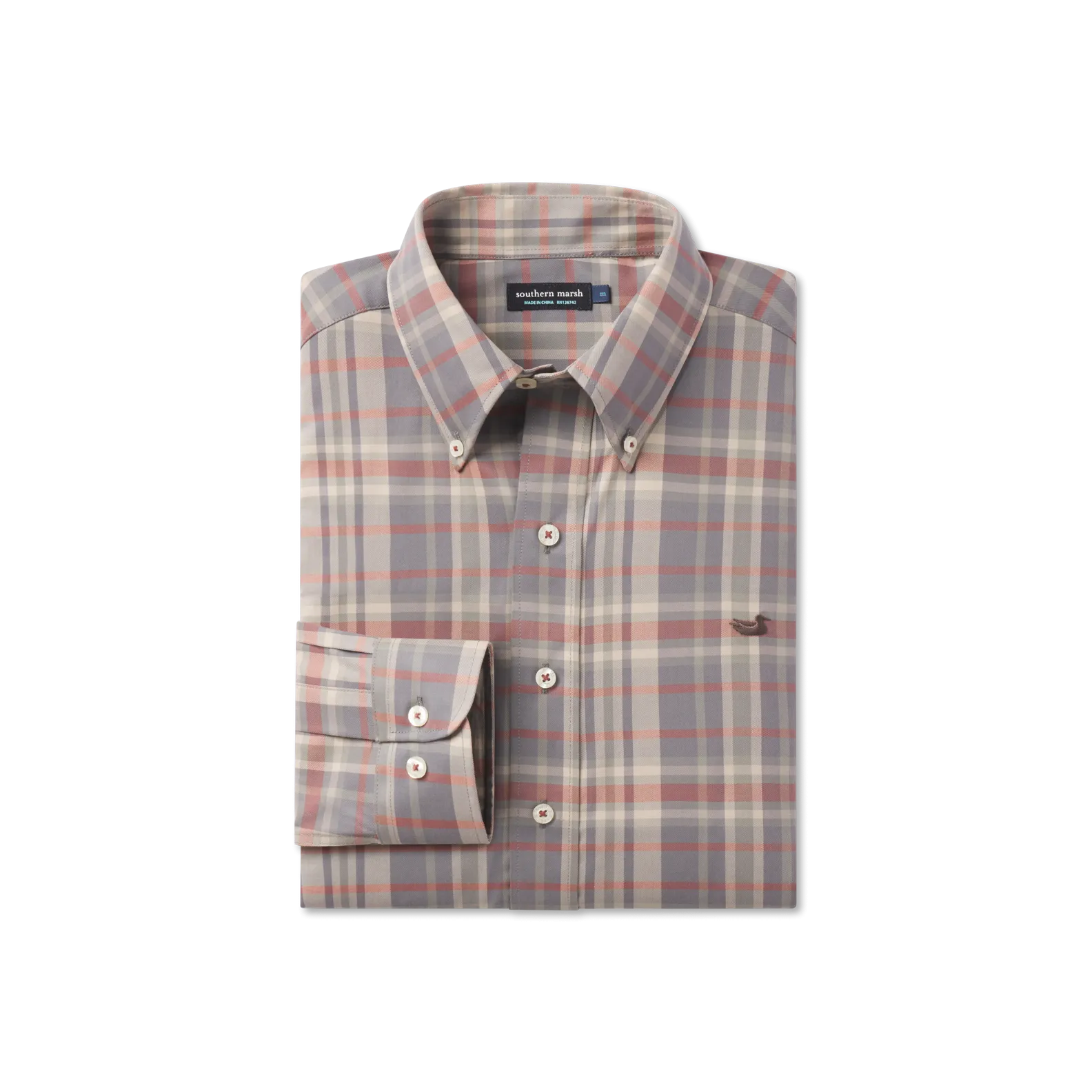Southern Marsh 21 Blanco Plaid Dress Shirt