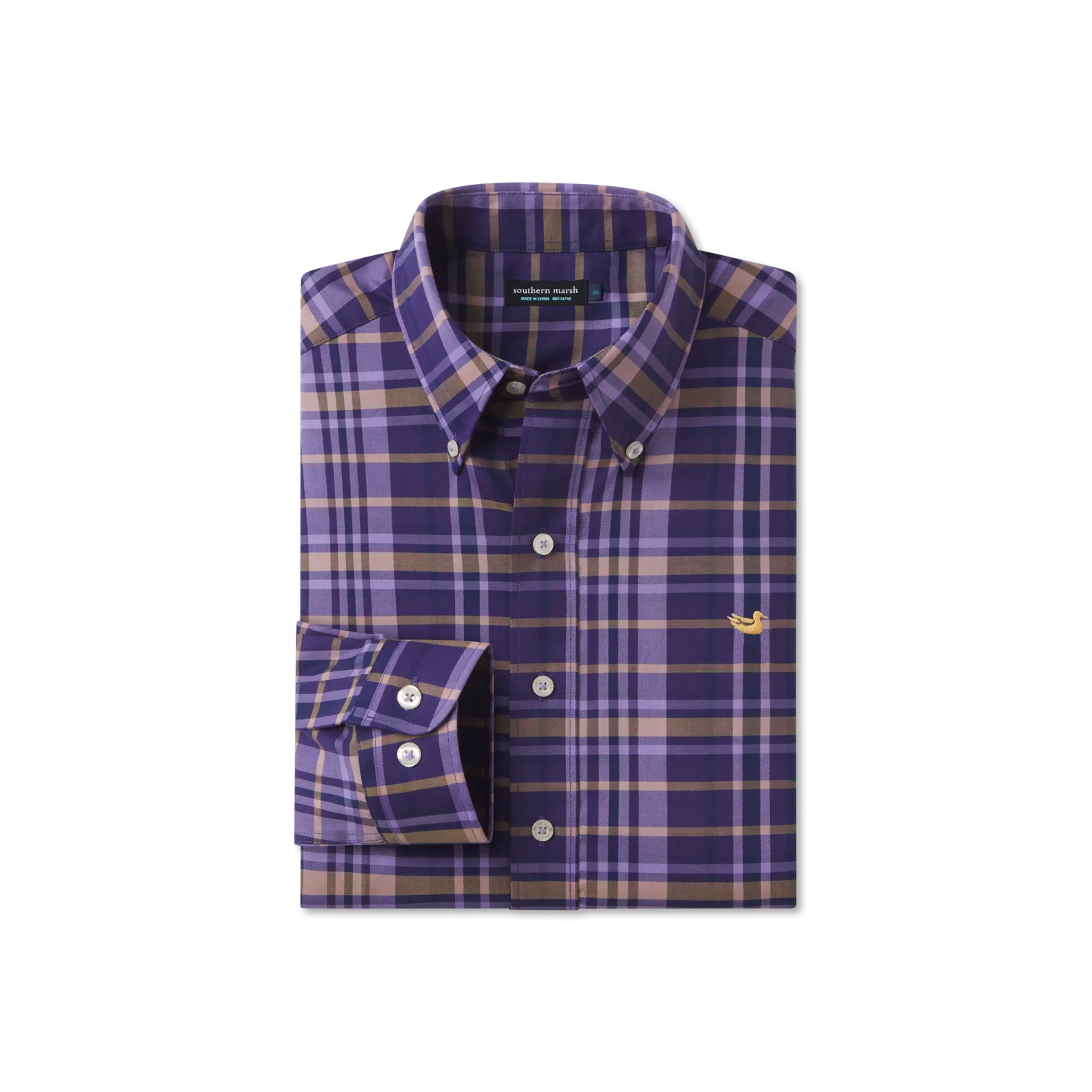 Southern Marsh 21 Blanco Plaid Dress Shirt