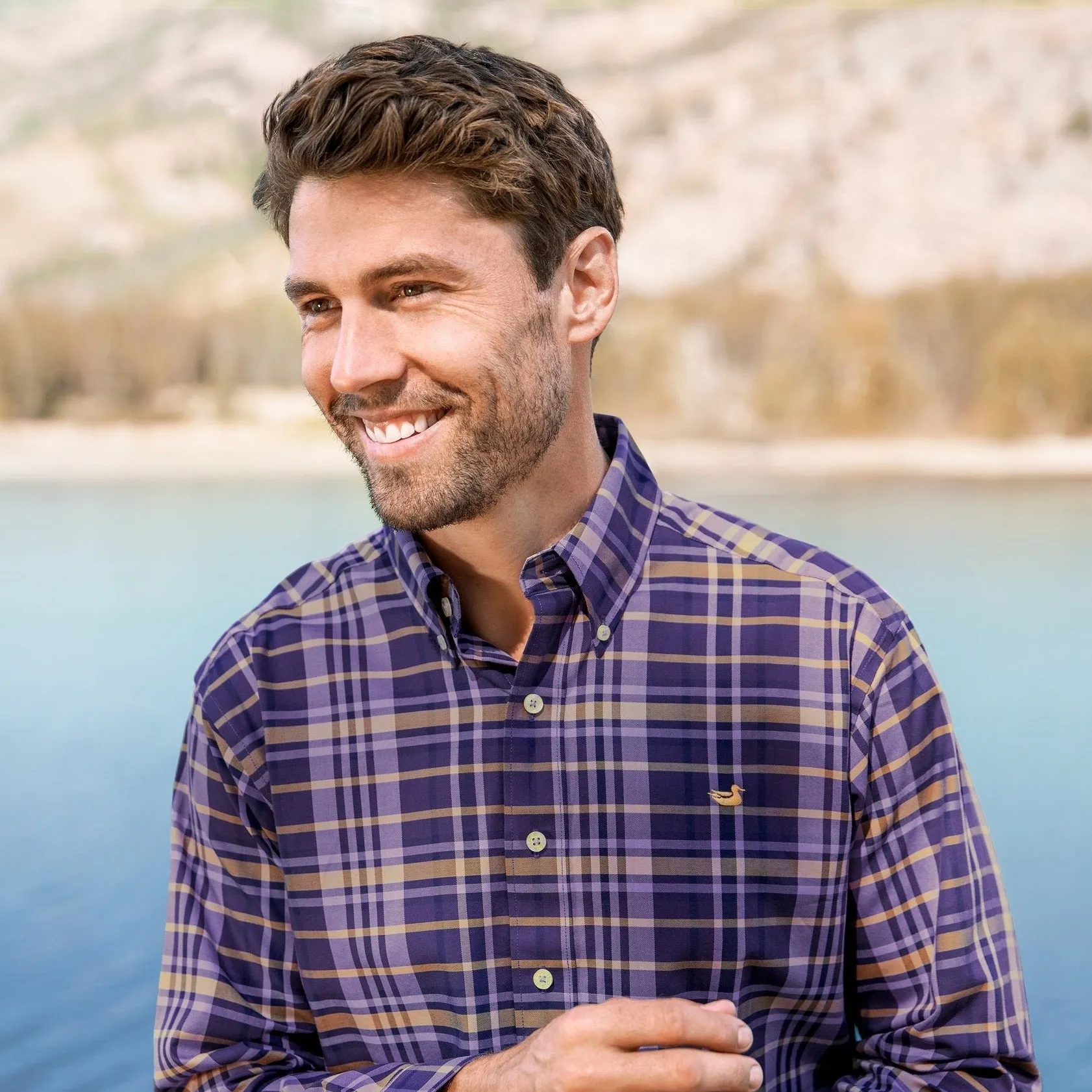 Southern Marsh 21 Blanco Plaid Dress Shirt