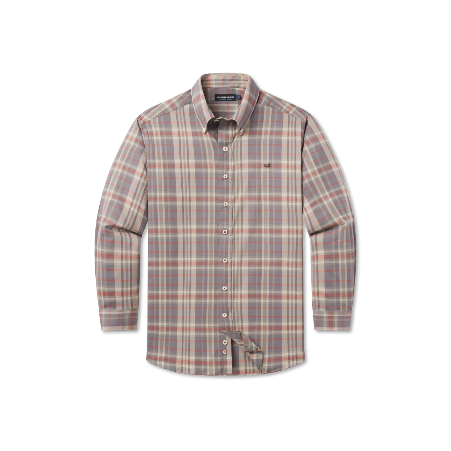 Southern Marsh 21 Blanco Plaid Dress Shirt