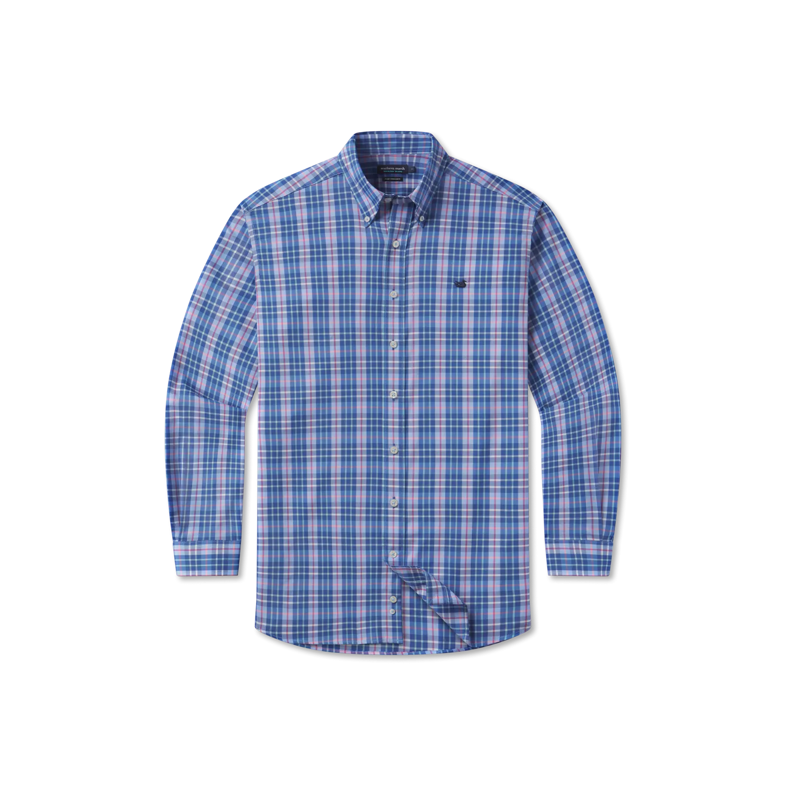Southern Marsh 21 Bluefish Performance Plaid Dress Shirt