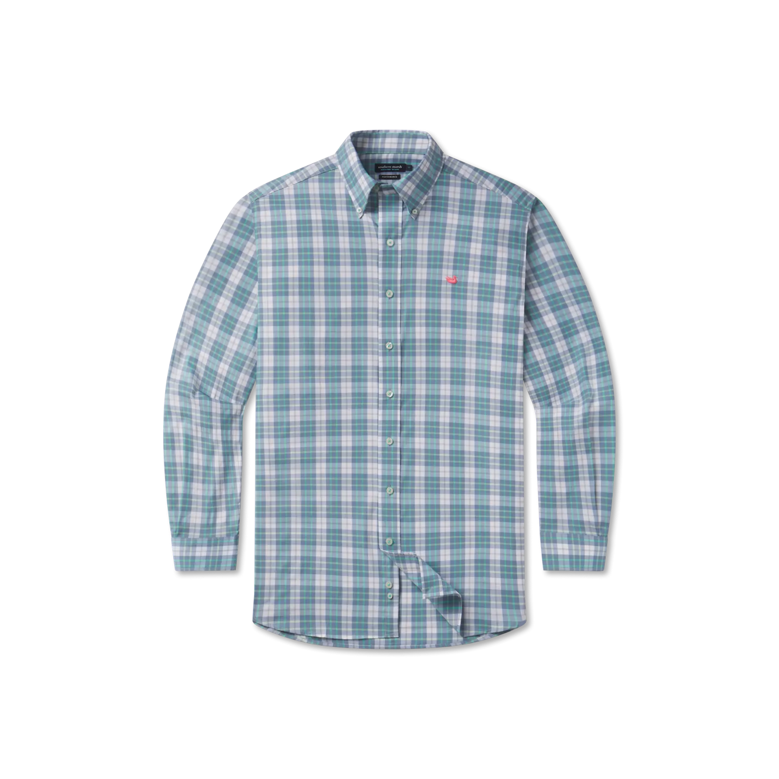 Southern Marsh 21 Bluefish Performance Plaid Dress Shirt