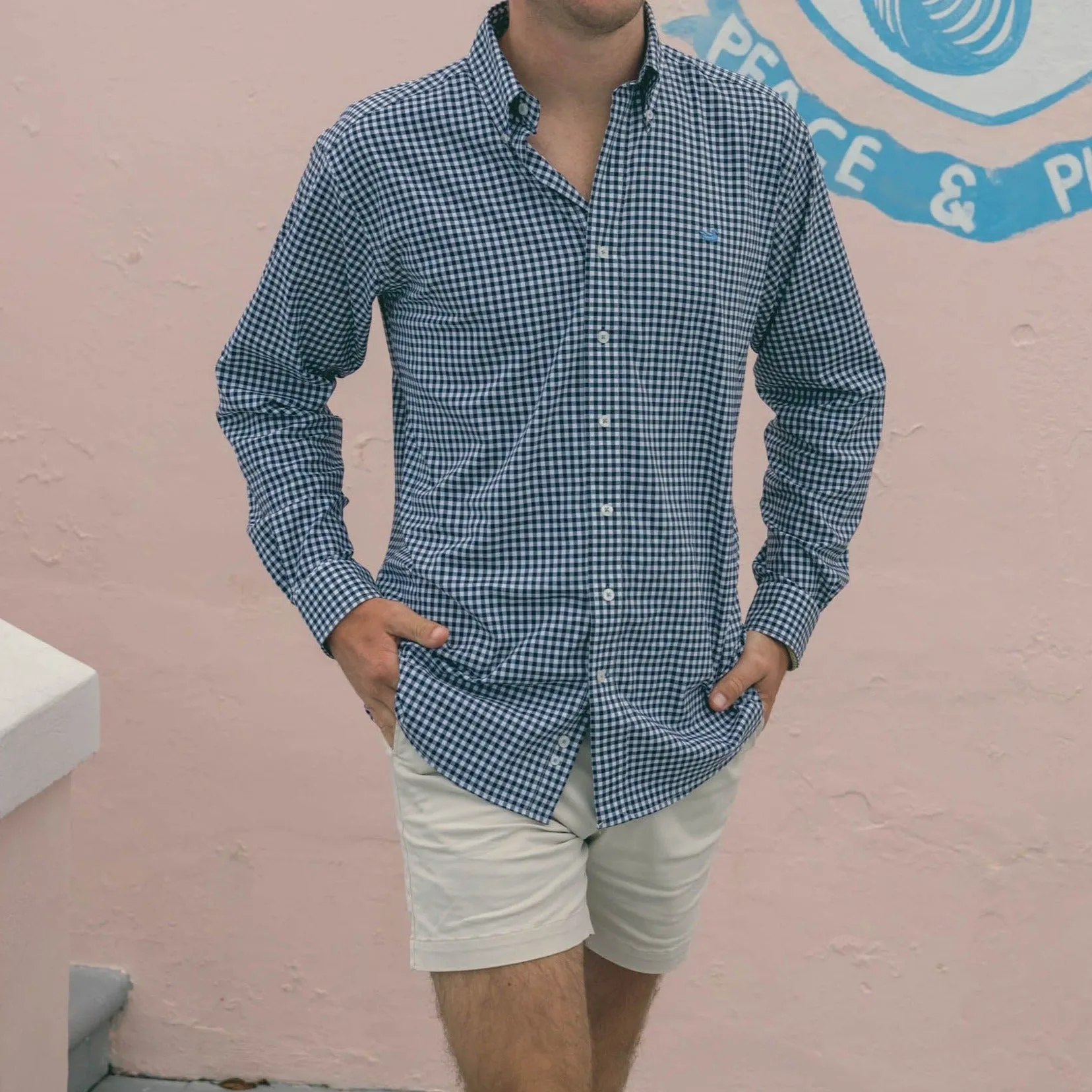 Southern Marsh 21 Brentwood Gingham Performance Dress Shirt