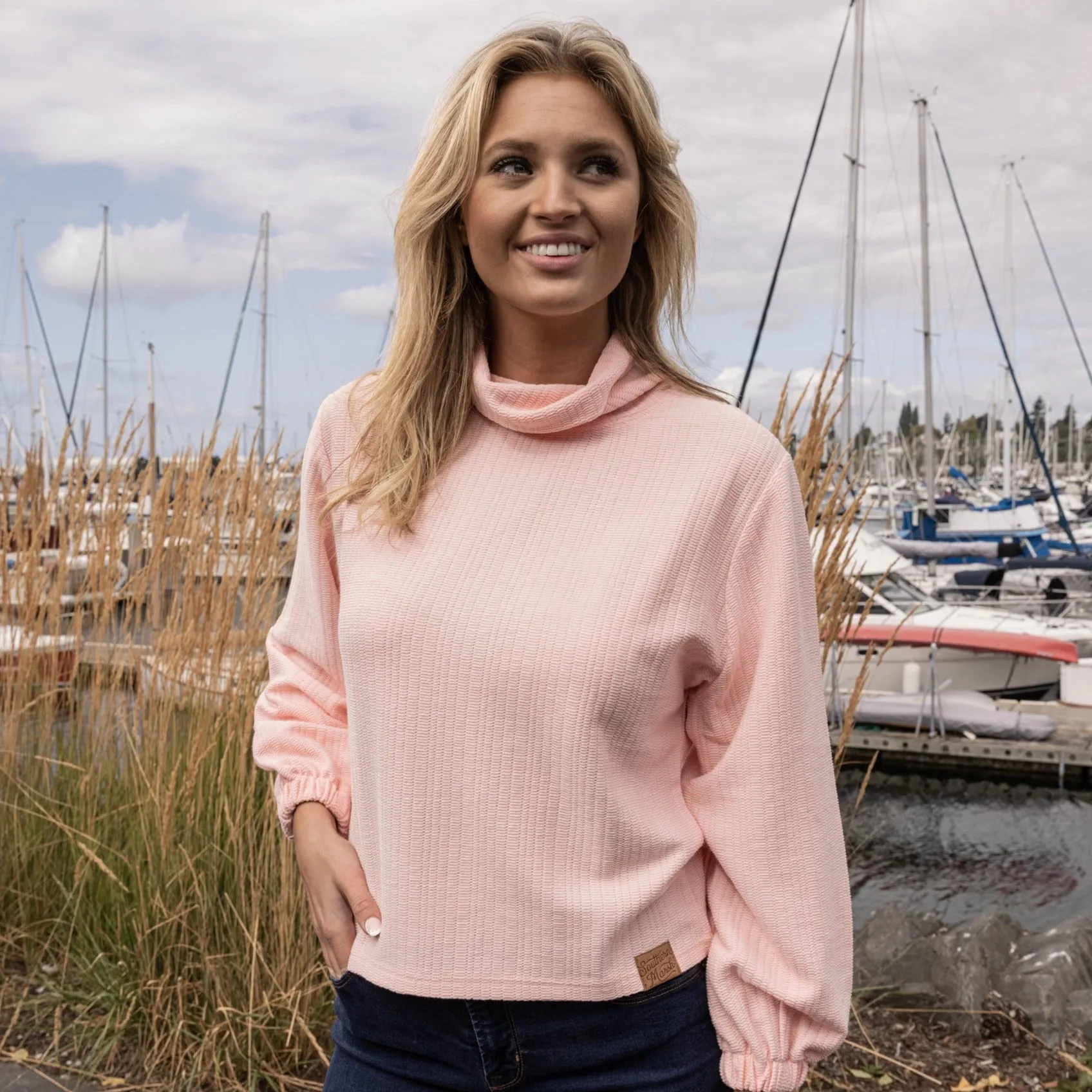 Southern Marsh 21 Carolina Cozy Knit Funnel Neck Sweater
