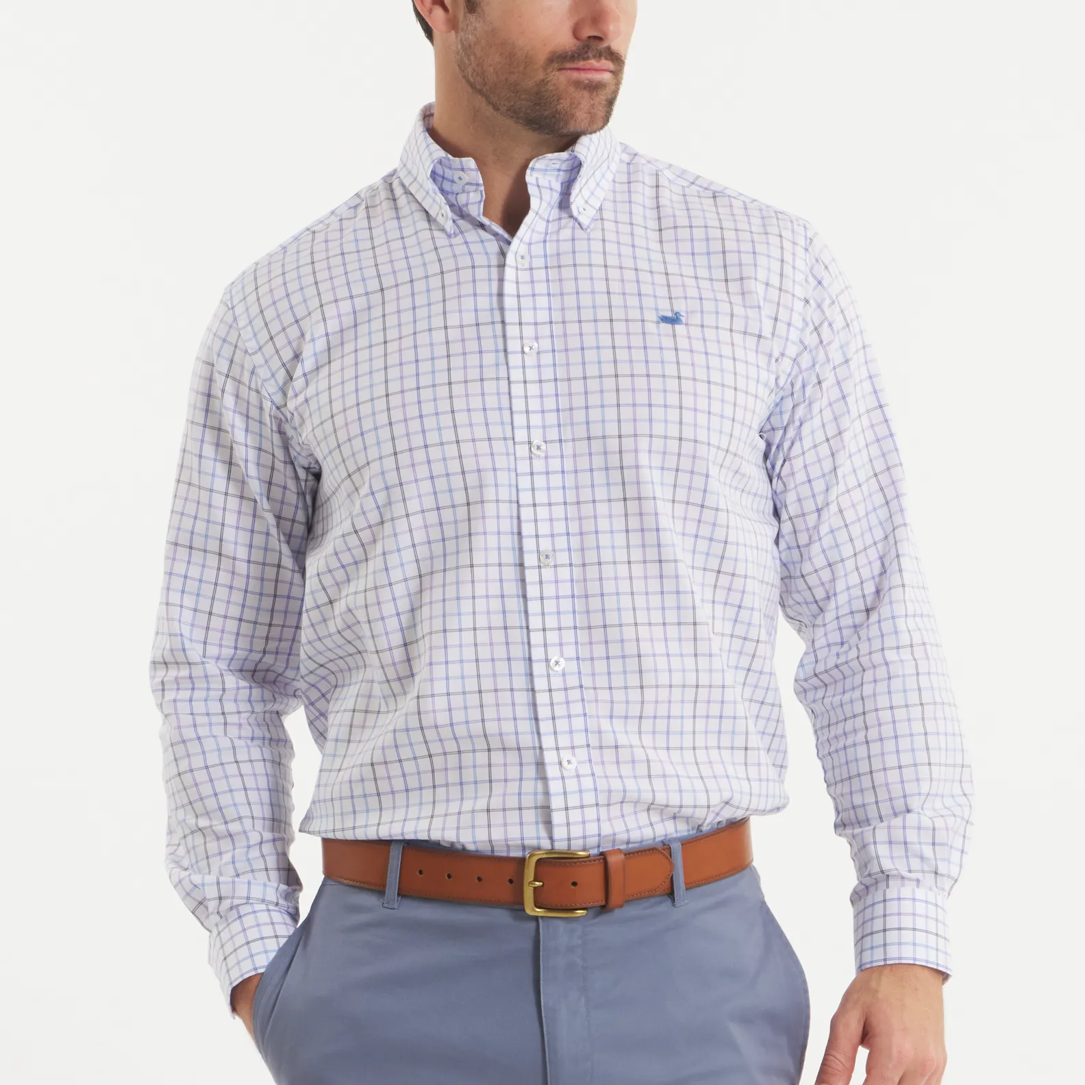 Southern Marsh 21 Chateau Windowpane Dress Shirt