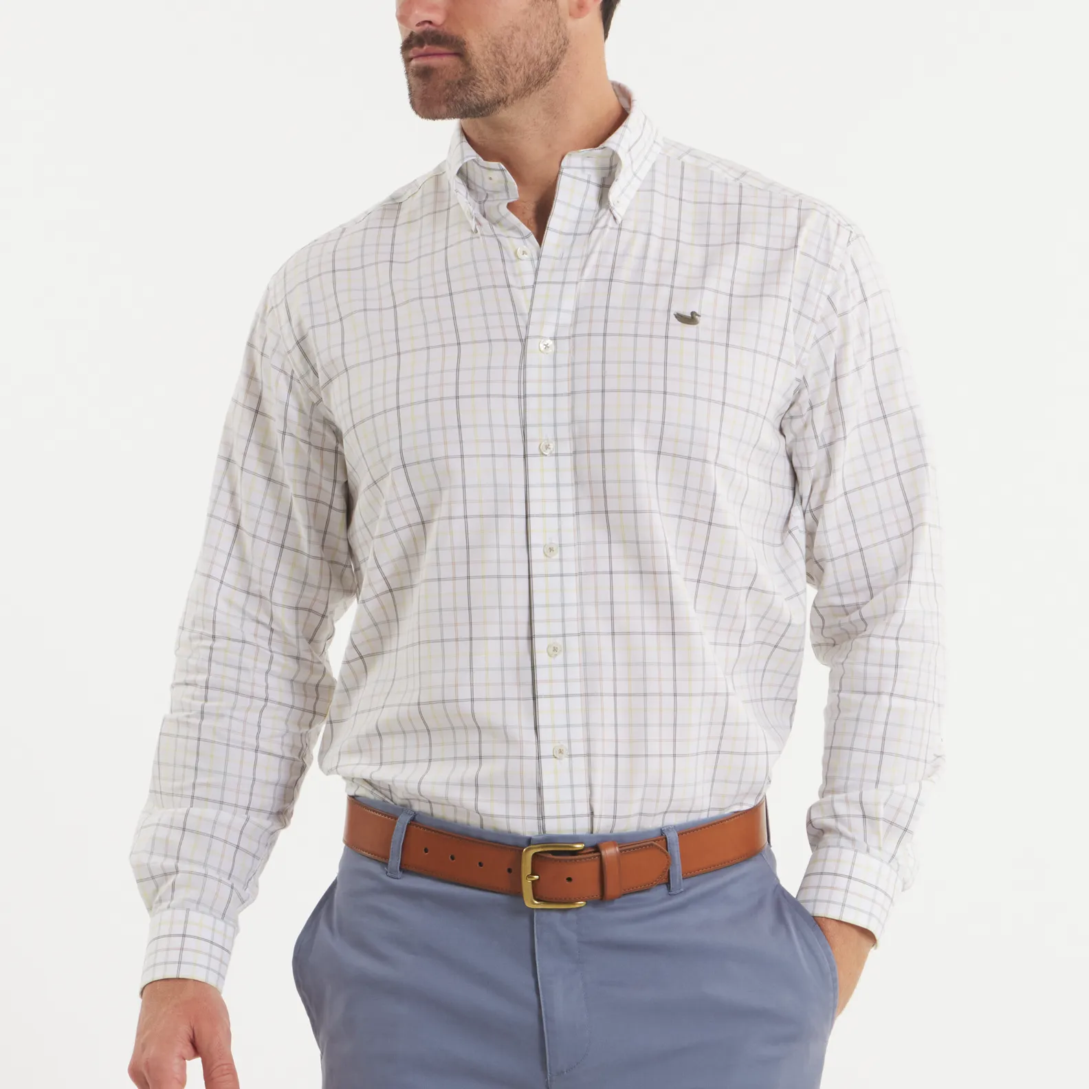 Southern Marsh 21 Chateau Windowpane Dress Shirt