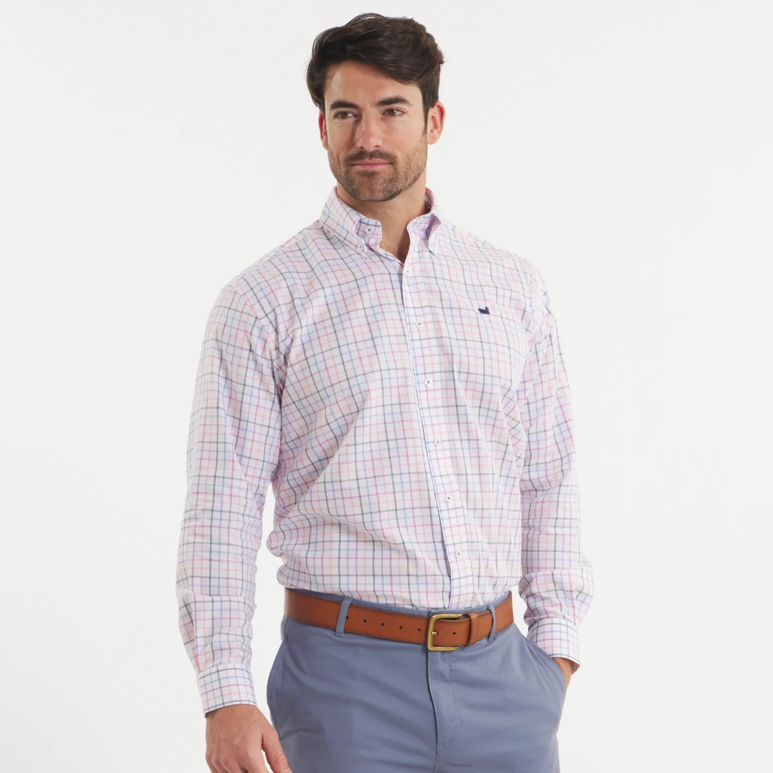 Southern Marsh 21 Chateau Windowpane Dress Shirt