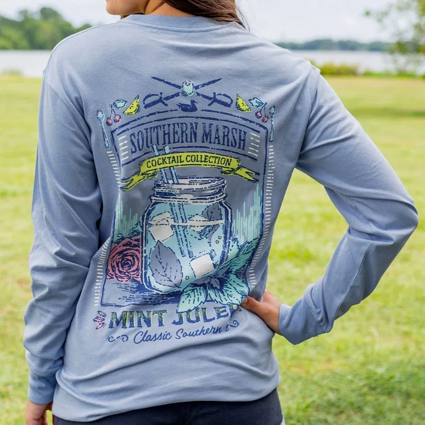 Southern Marsh 21 Cocktail Tee - Mint Julep - Long Sleeve