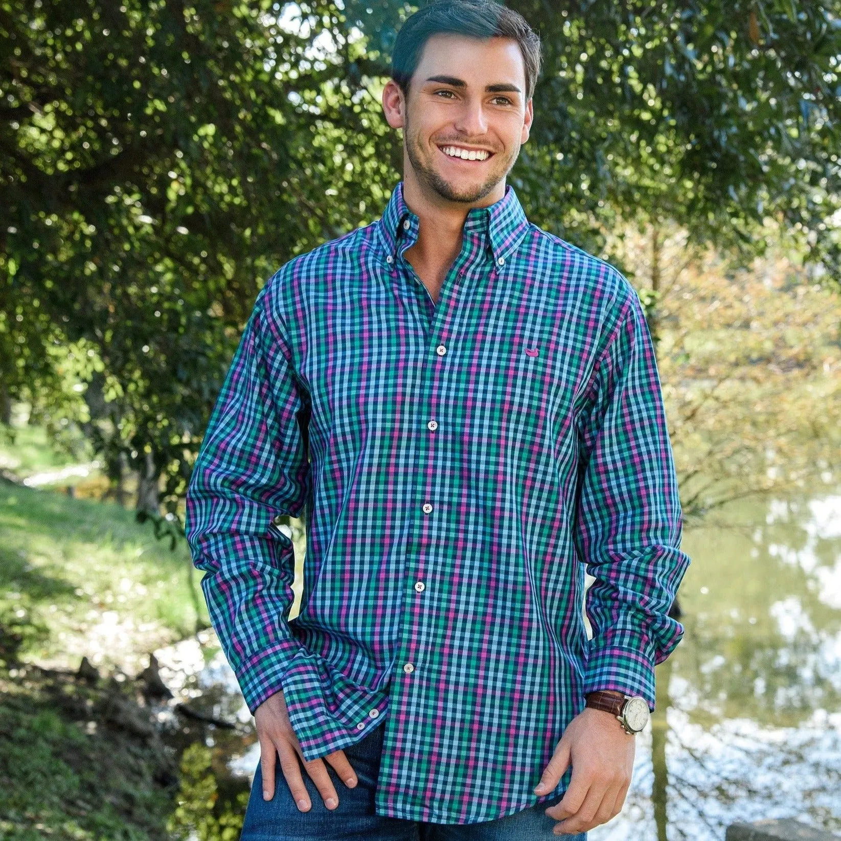 Southern Marsh 21 Cumberland Plaid Dress Shirt