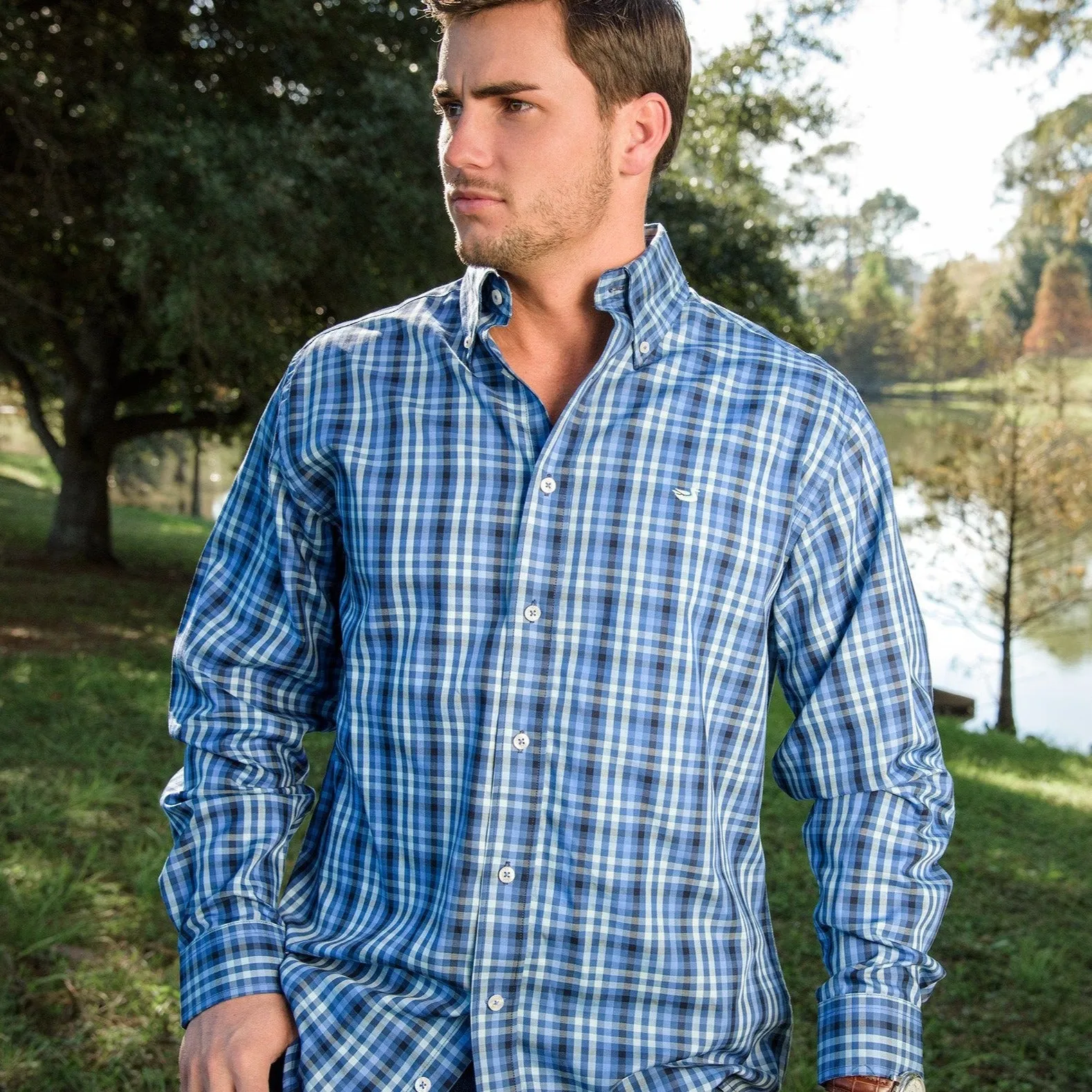 Southern Marsh 21 Cumberland Plaid Dress Shirt